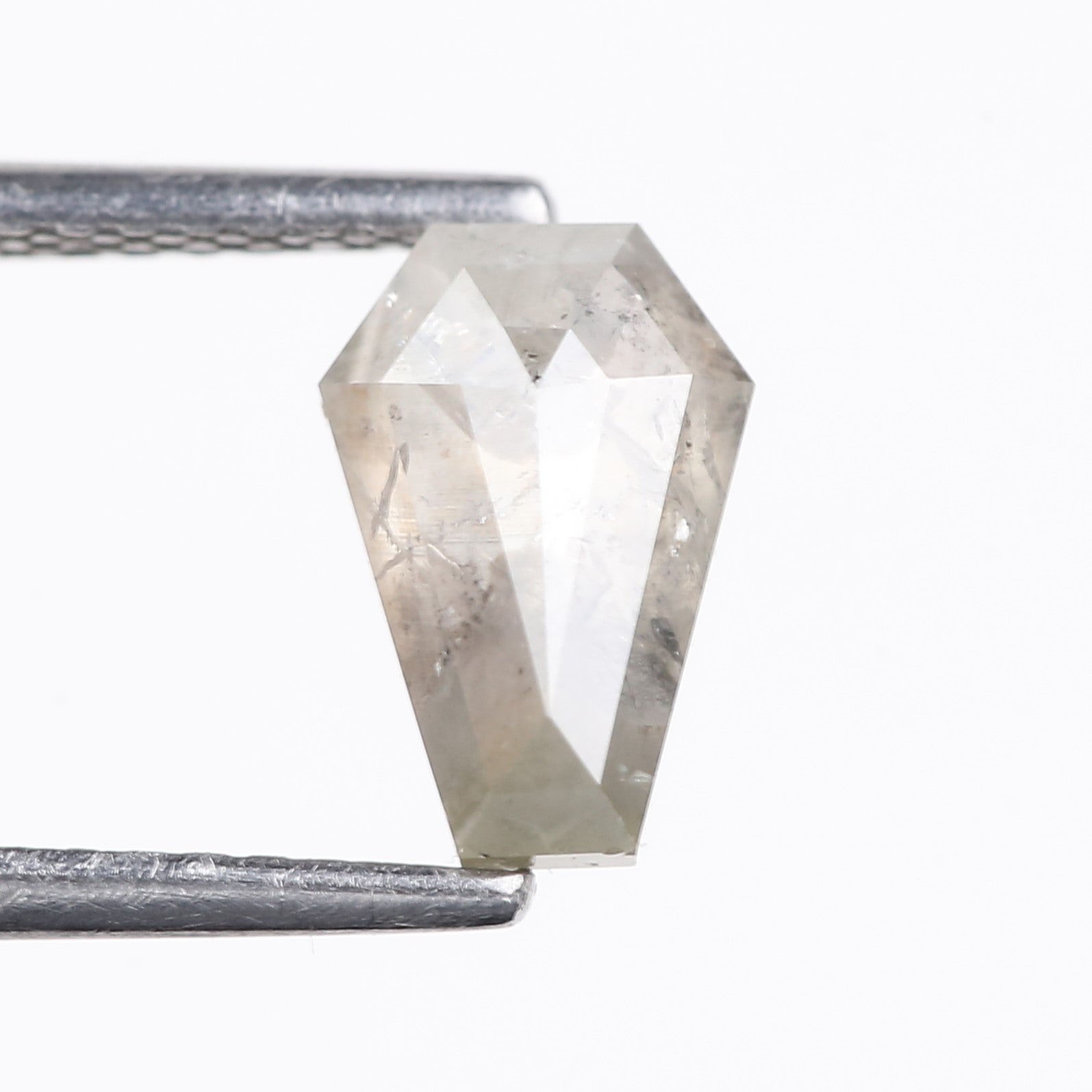 1.14 Carat Natural Gray Coffin Cut Salt And Pepper Diamond 8.28 MM