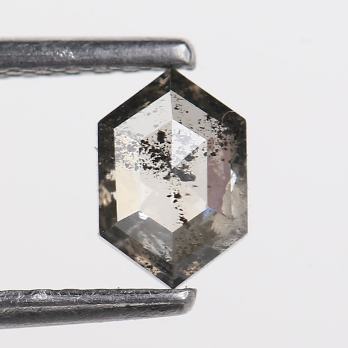 0.50 Carat Natural Hexagon Salt and Pepper Diamond 6.17 MM