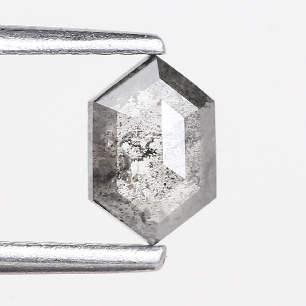 0.47 Carat Natural Salt And Pepper Hexagon Diamond Cut 6.35 MM
