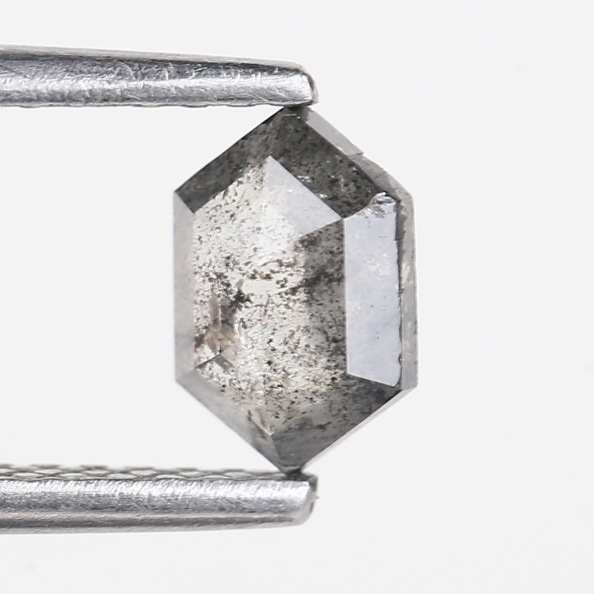 0.47 Carat Natural Salt And Pepper Hexagon Diamond Cut 6.35 MM