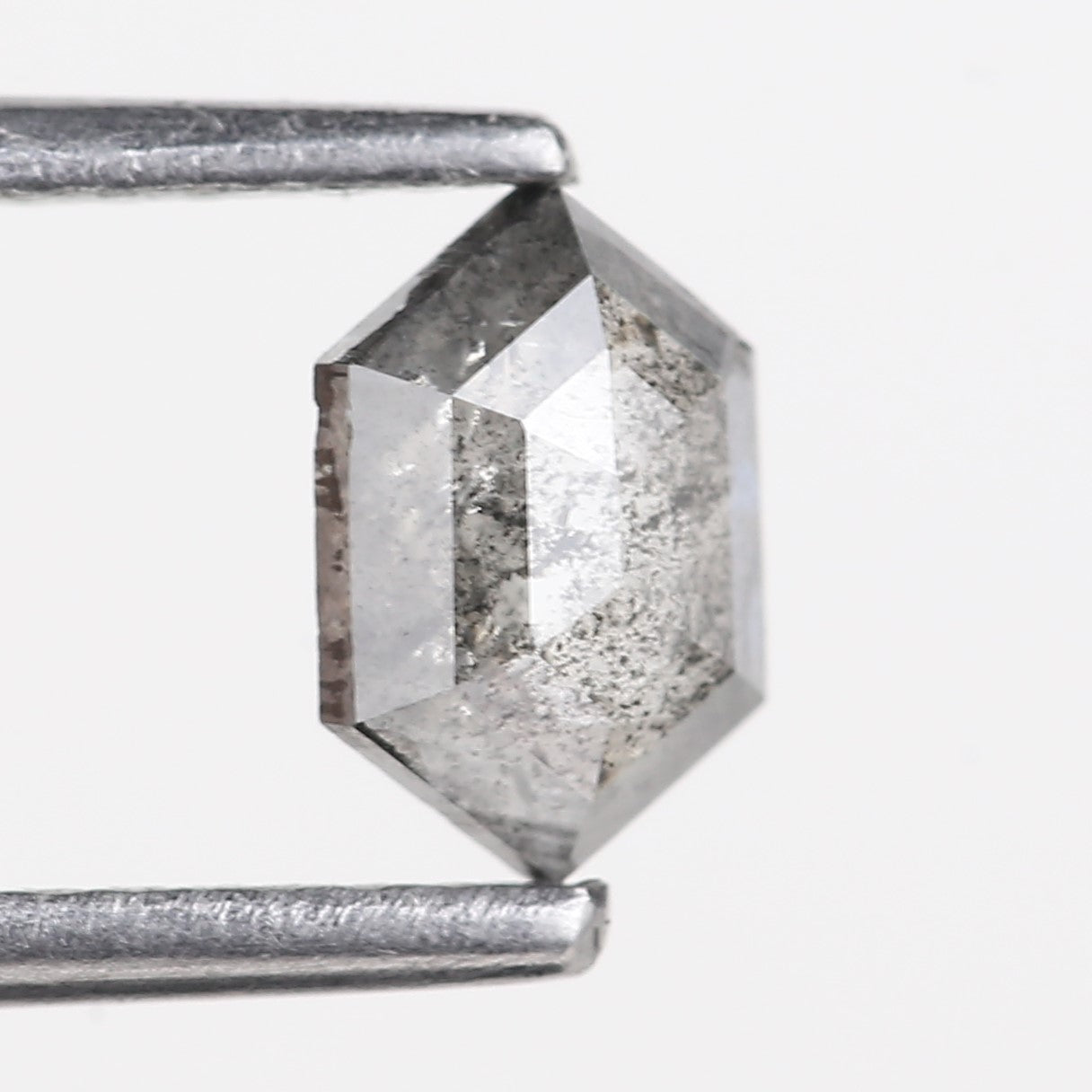 0.47 Carat Natural Salt And Pepper Hexagon Diamond Cut 6.35 MM