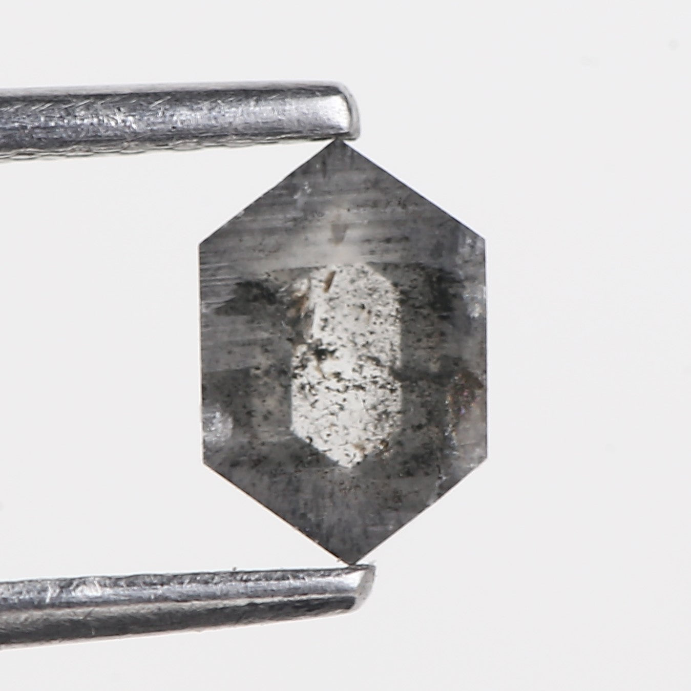 0.47 Carat Natural Salt And Pepper Hexagon Diamond Cut 6.35 MM