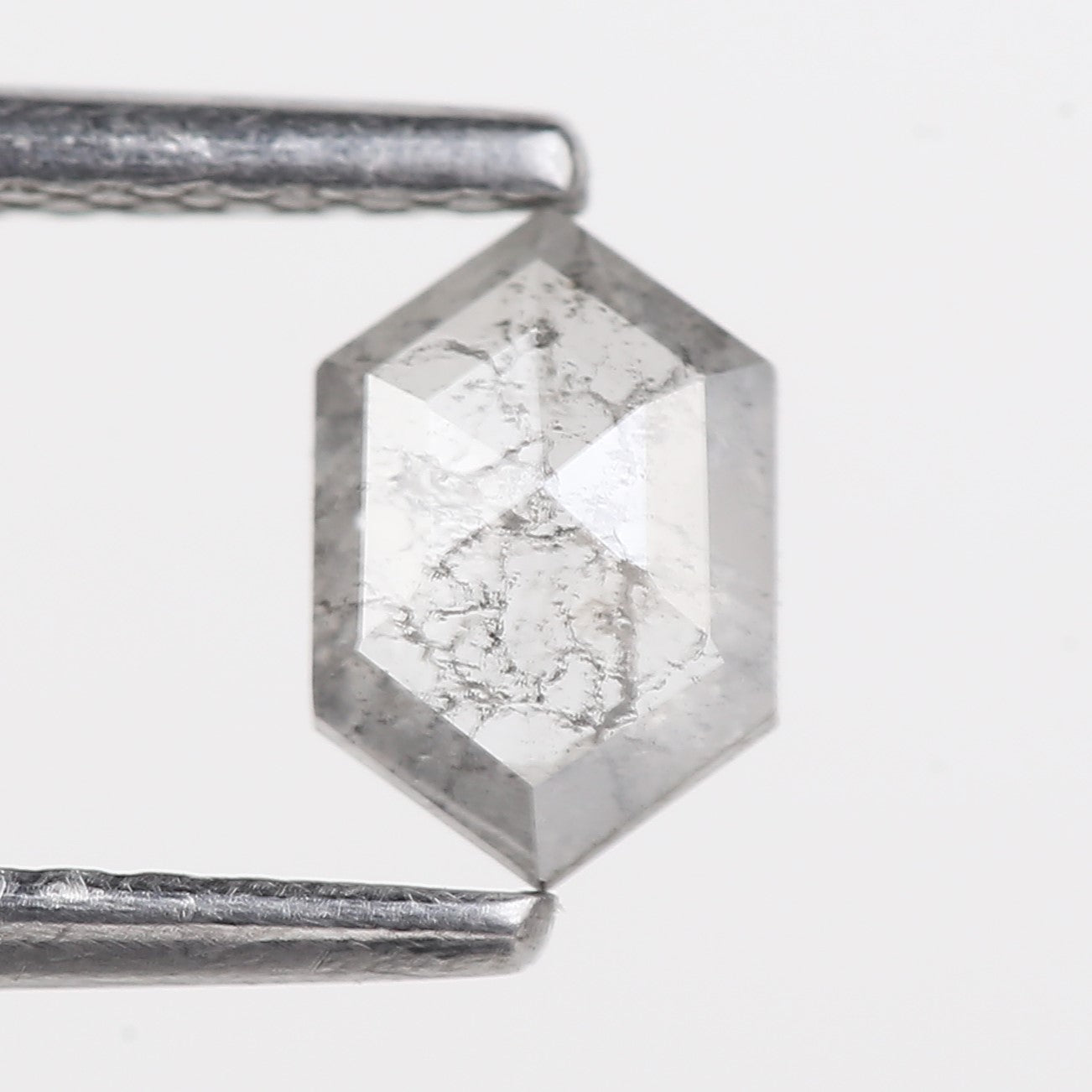 0.36 Carat Natural Salt and Pepper Hexagon Cut Diamond 6 MM