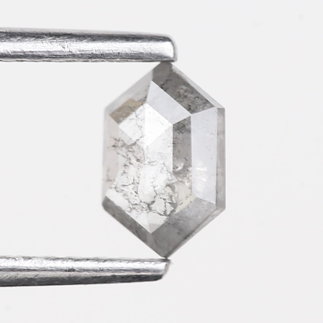 0.36 Carat Natural Salt and Pepper Hexagon Cut Diamond 6 MM