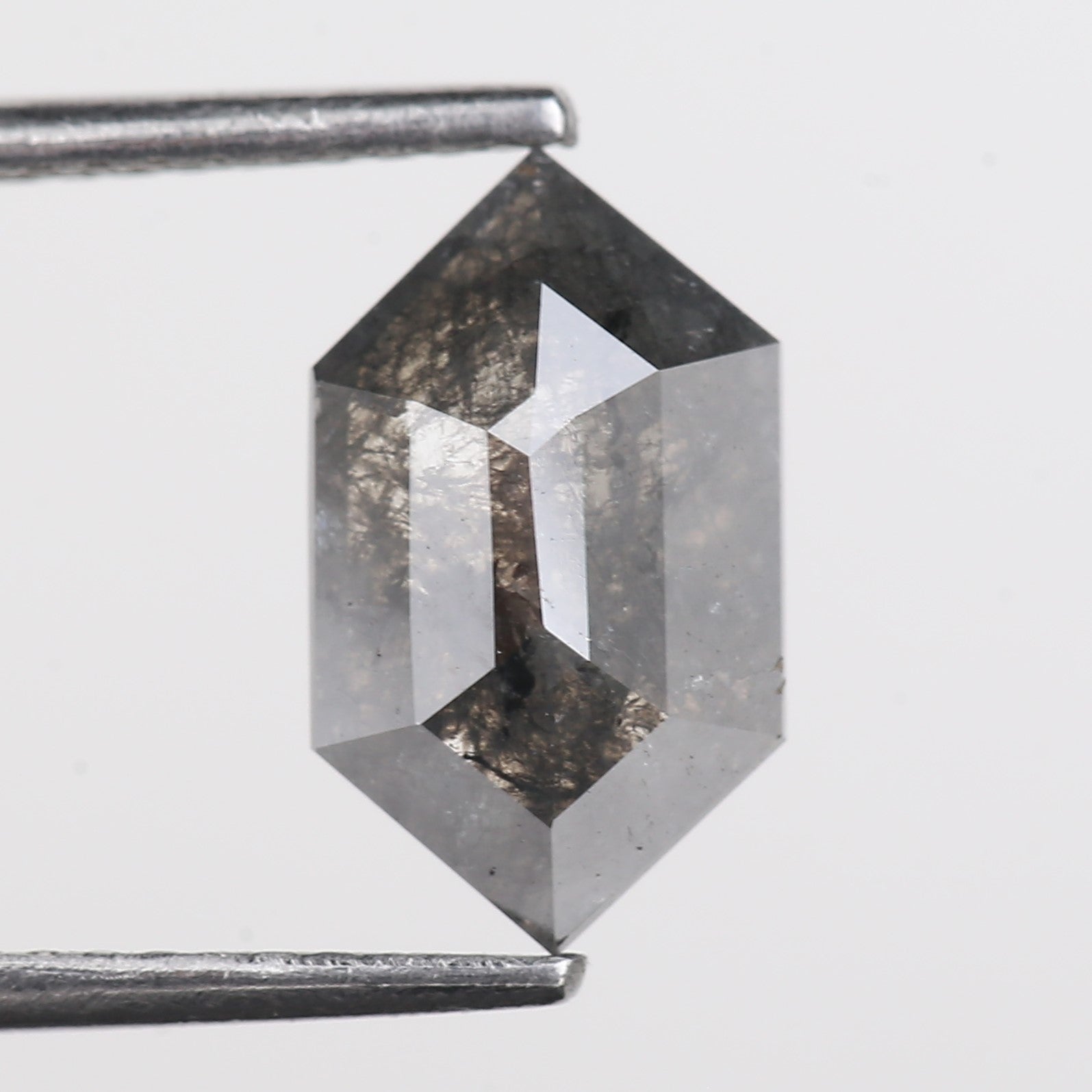 1.57 Carat Salt Pepper Diamond For Hexagon Diamond Rings 11.20 MM