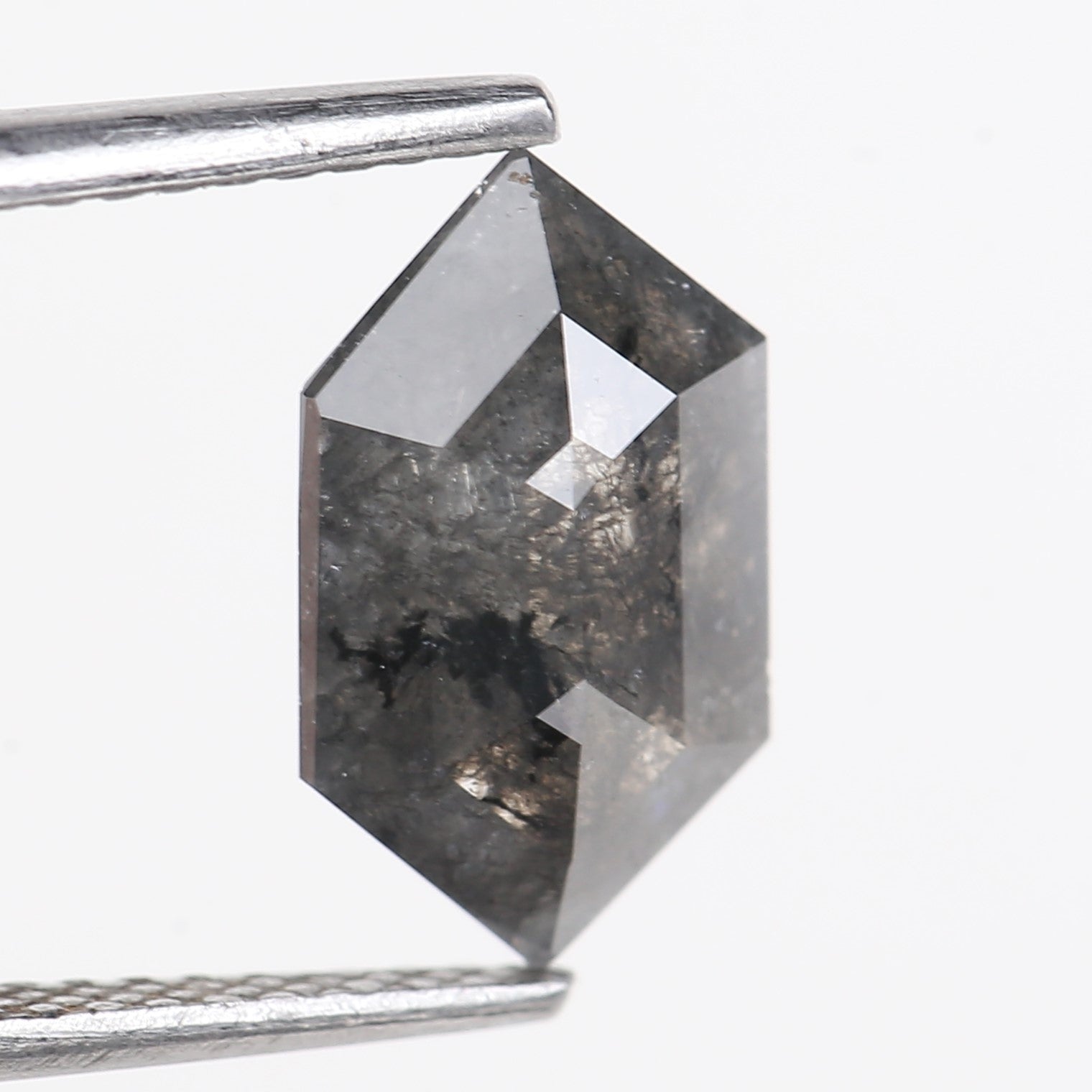 1.57 Carat Salt Pepper Diamond For Hexagon Diamond Rings 11.20 MM