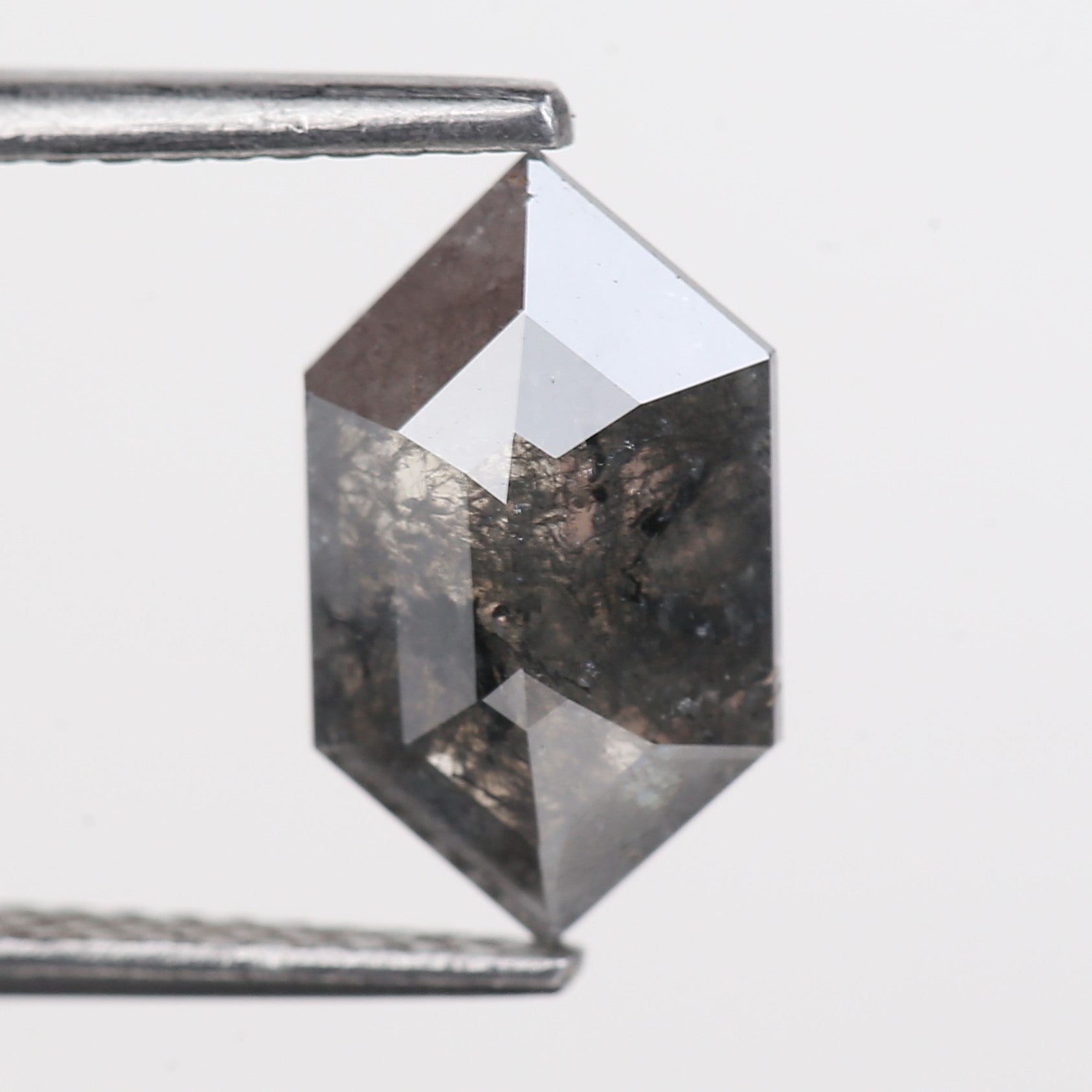 1.57 Carat Salt Pepper Diamond For Hexagon Diamond Rings 11.20 MM