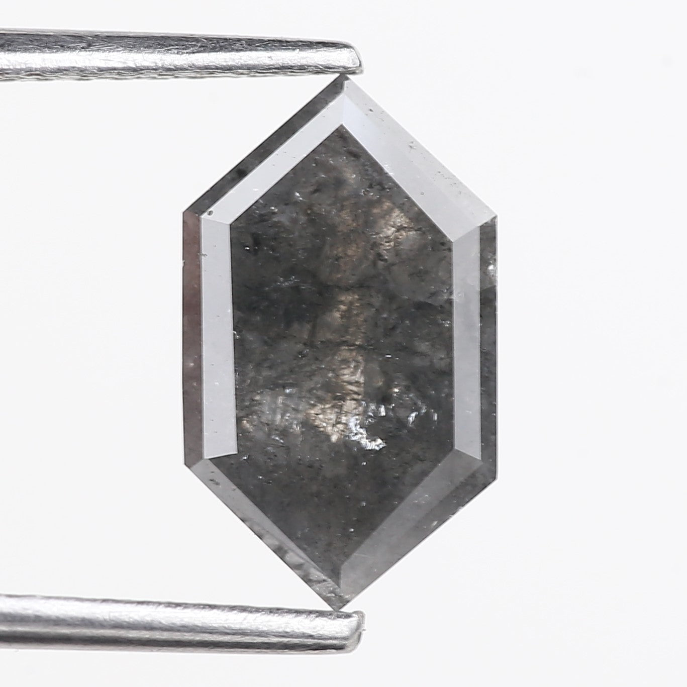 1.57 Carat Salt Pepper Diamond For Hexagon Diamond Rings 11.20 MM