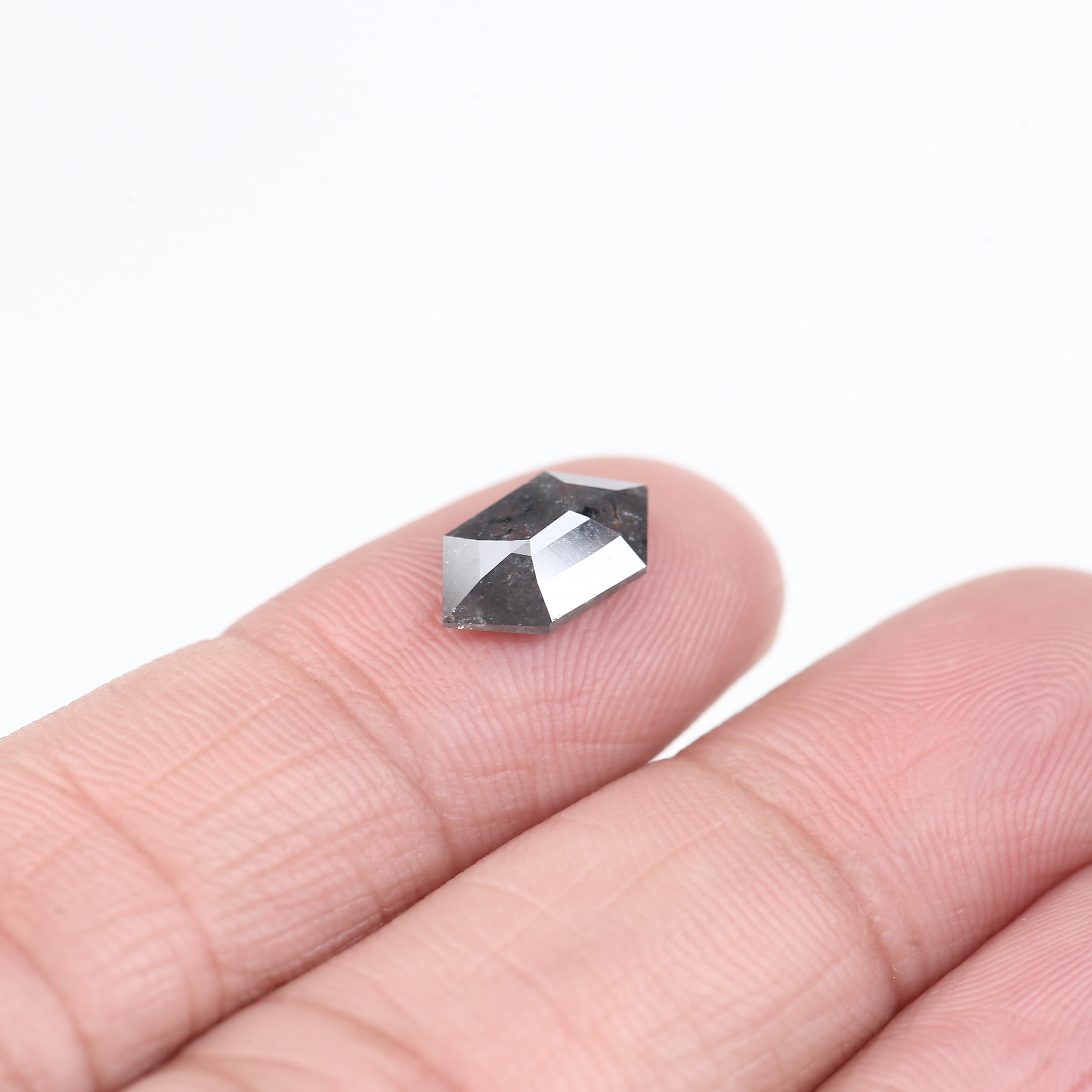 1.57 Carat Salt Pepper Diamond For Hexagon Diamond Rings 11.20 MM