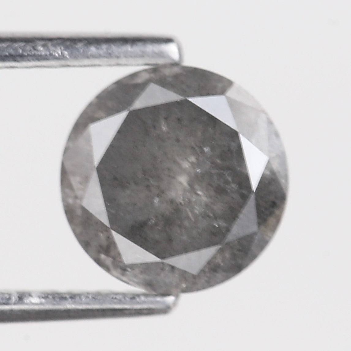 1 Carat Stormy Gray Round Salt and Pepper Diamond Canadian Origin 6.50 MM