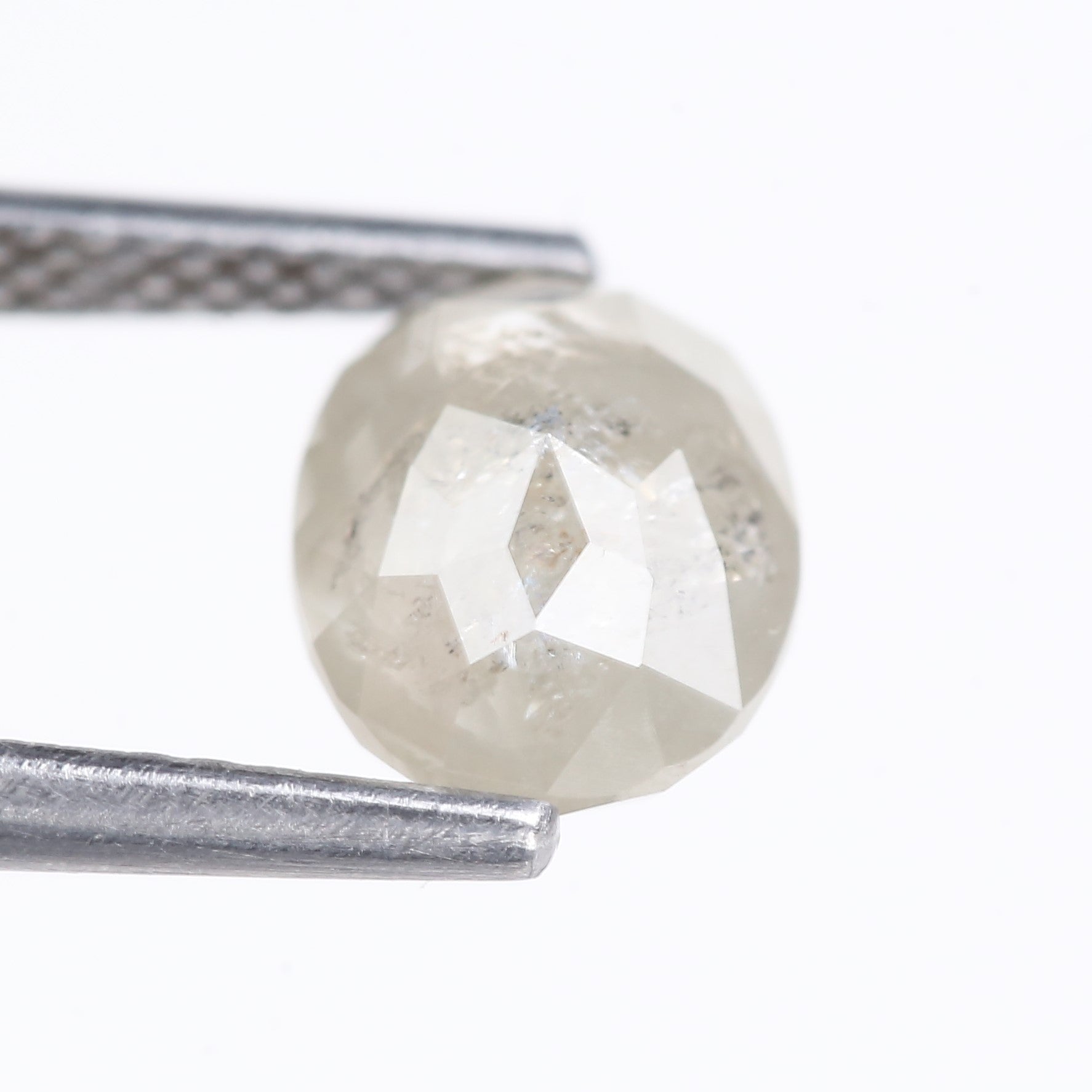 1.66 Carat Natural Light Gray Oval Cut Salt And Pepper Diamond 7.99 MM