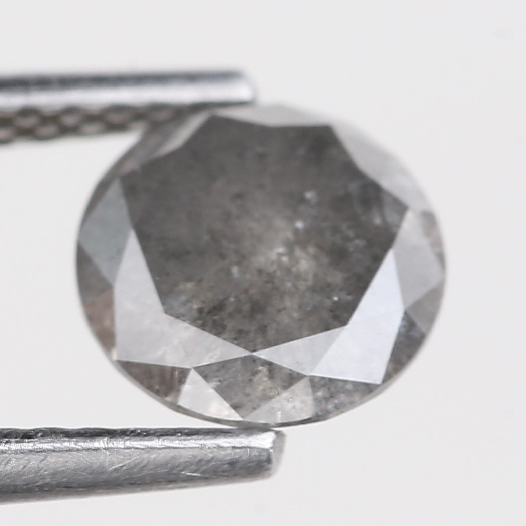 1 Carat Stormy Gray Round Salt and Pepper Diamond Canadian Origin 6.50 MM