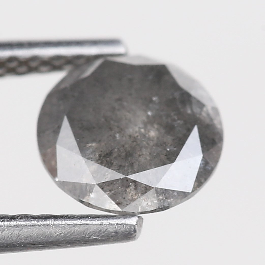 1 Carat Stormy Gray Round Salt and Pepper Diamond Canadian Origin 6.50 MM