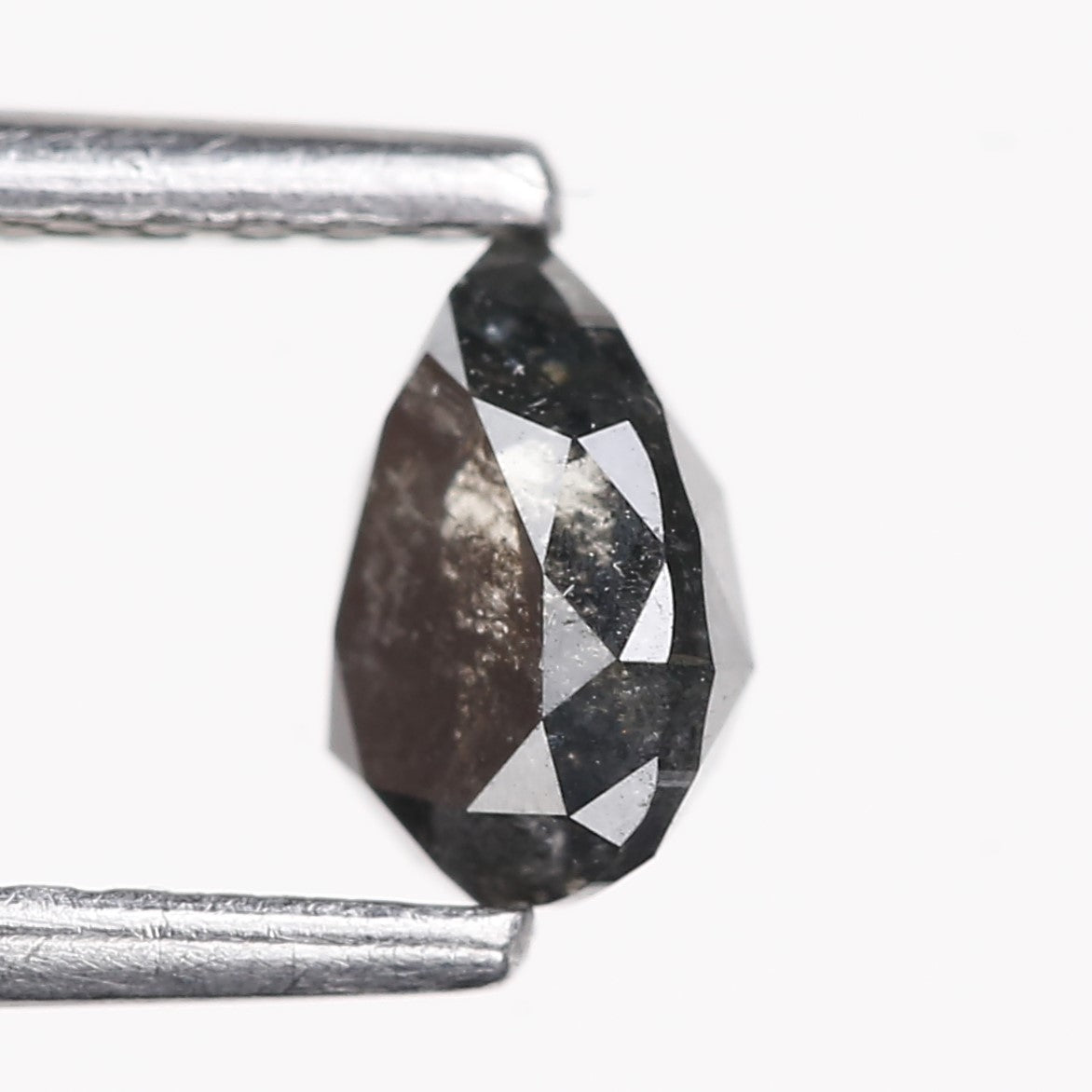 0.61 Carat Natural Black Pear Cut Salt And Pepper Diamond 5.72 MM