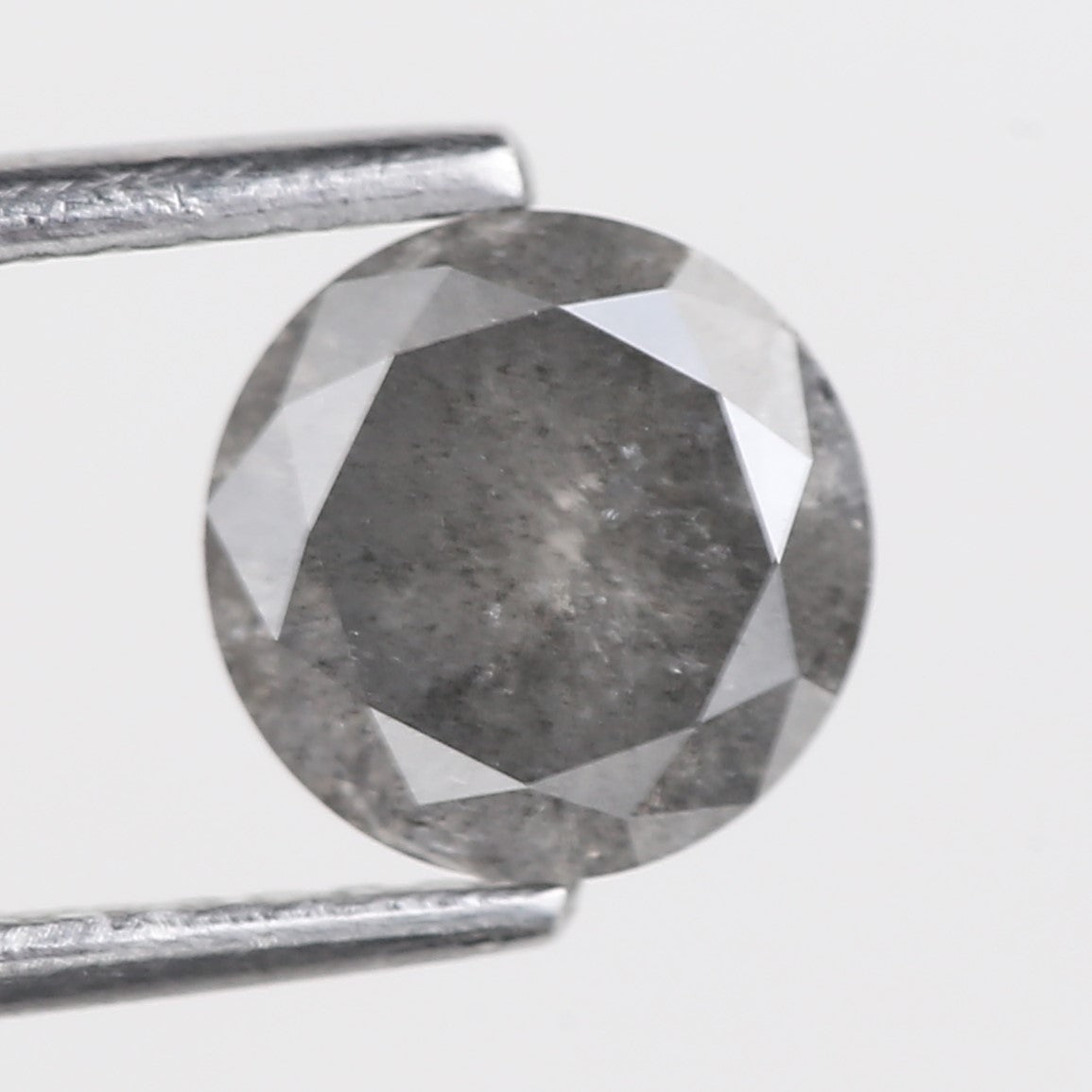 1 Carat Stormy Gray Round Salt and Pepper Diamond Canadian Origin 6.50 MM