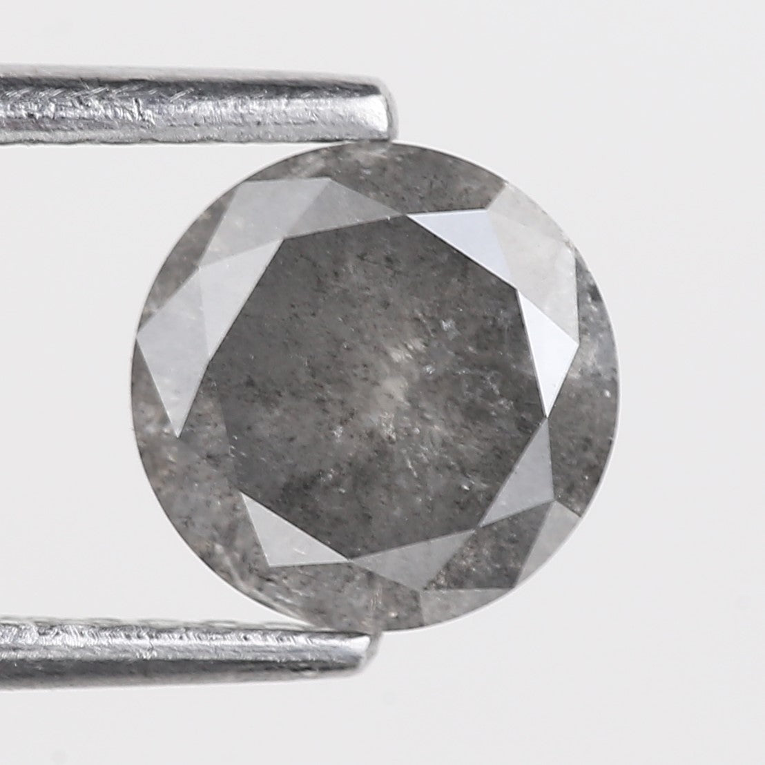 1 Carat Stormy Gray Round Salt and Pepper Diamond Canadian Origin 6.50 MM