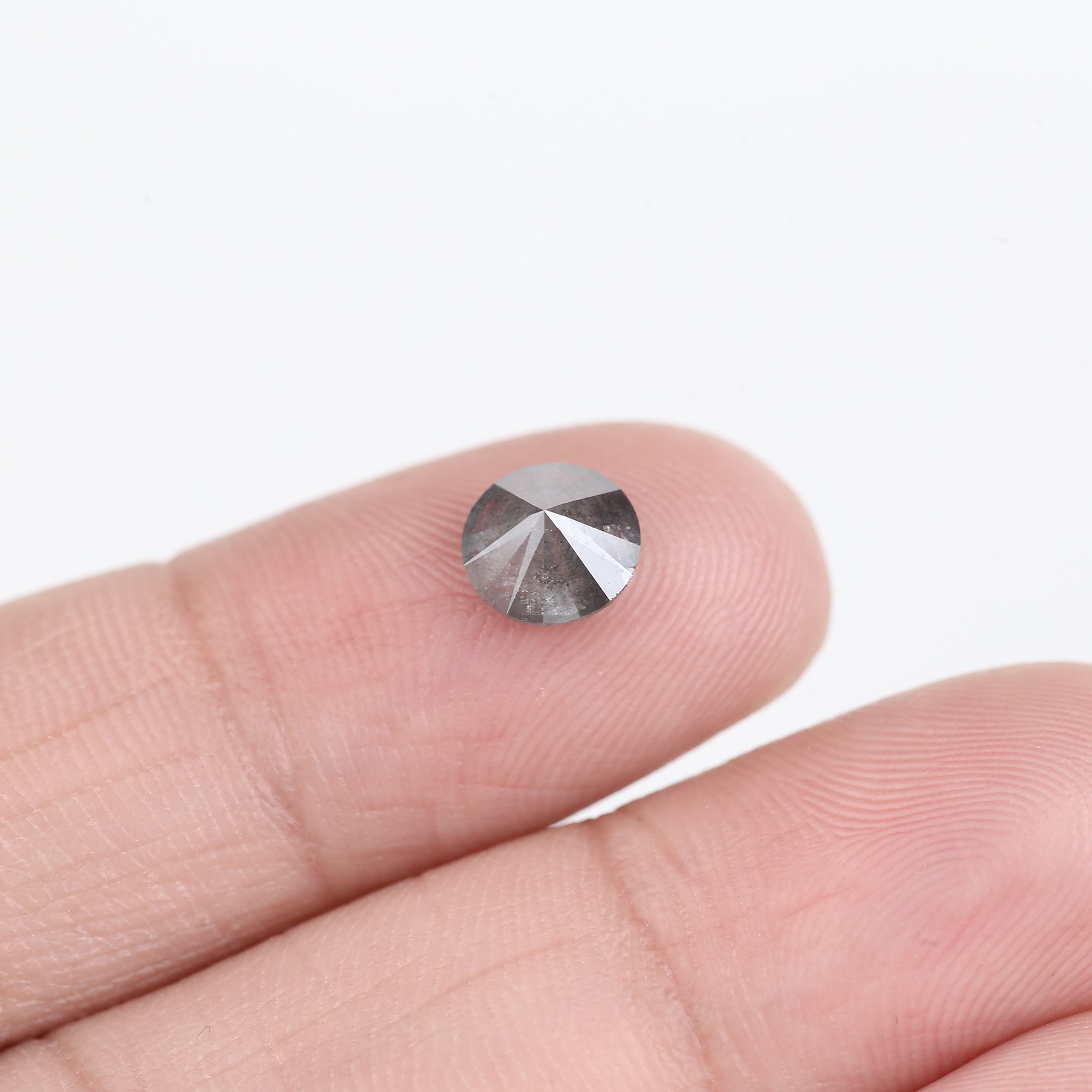 1 Carat Stormy Gray Round Salt and Pepper Diamond Canadian Origin 6.50 MM