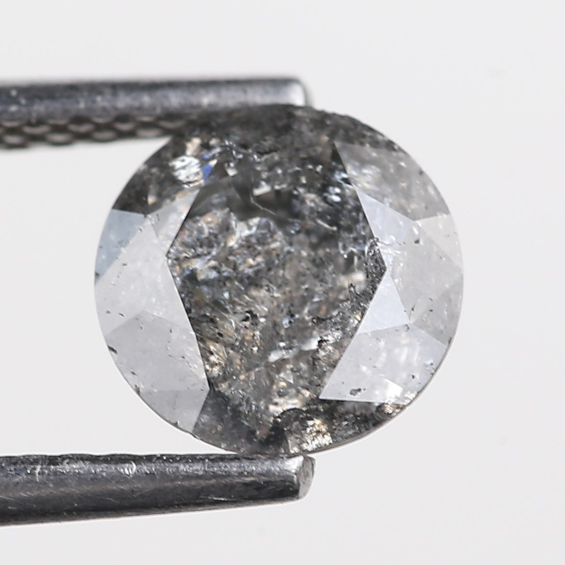 0.94 Carat Natural Gray Salt and Pepper Round Unique Diamonds 6.60 MM