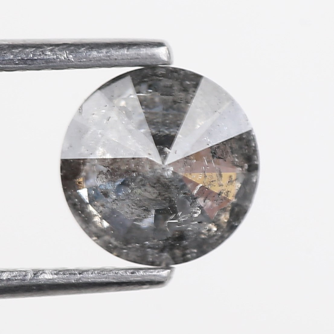 0.94 Carat Natural Gray Salt and Pepper Round Unique Diamonds 6.60 MM