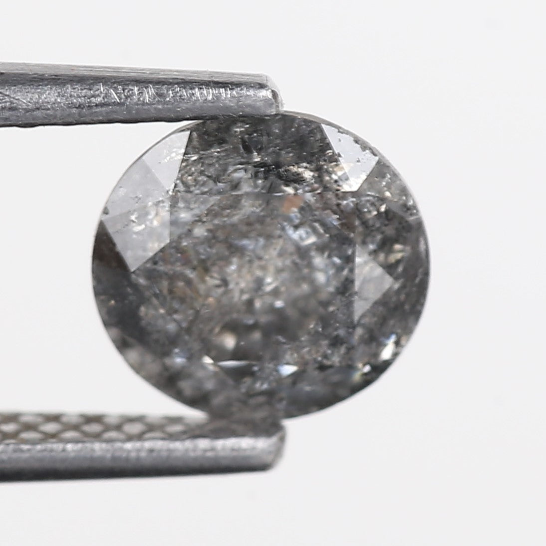 0.94 Carat Natural Gray Salt and Pepper Round Unique Diamonds 6.60 MM