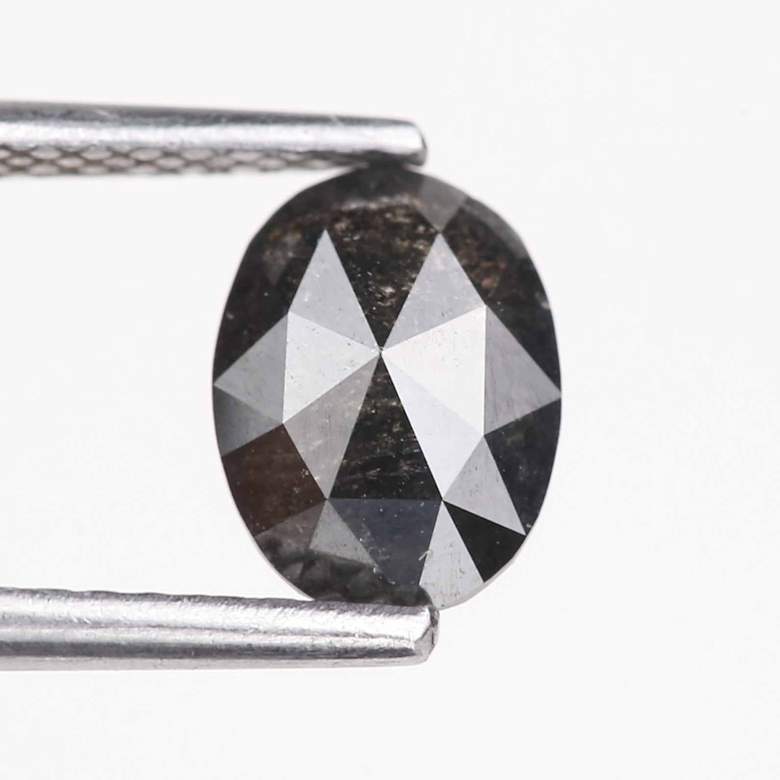 0.99 Carat Natural Black Oval Cut Salt And Pepper Diamond 7.50 MM