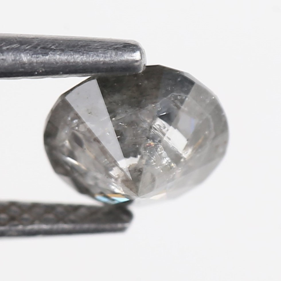 1.10 Carat Natural Salt And Pepper Gray Round Opalescent Diamond 6.40 MM