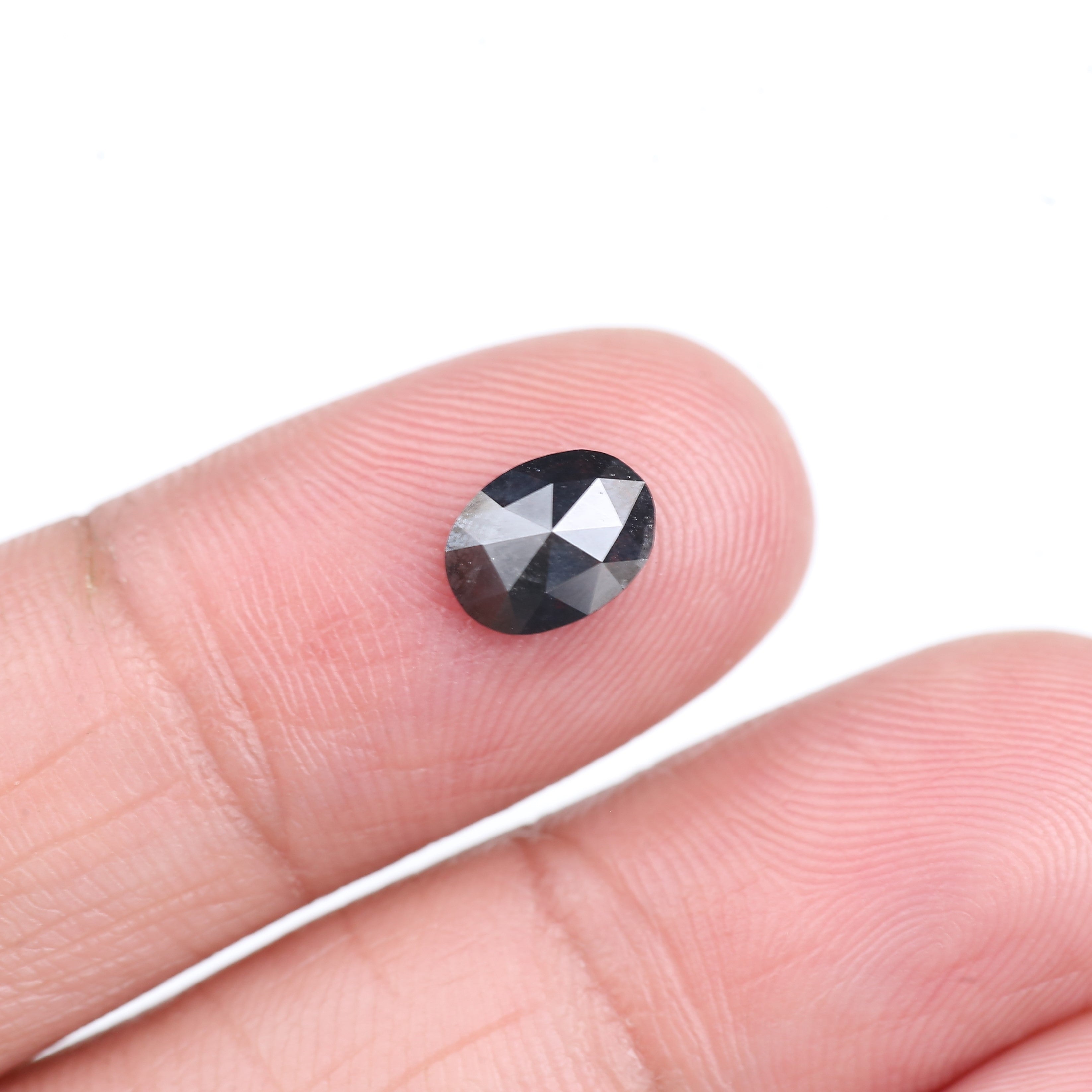0.99 Carat Natural Black Oval Cut Salt And Pepper Diamond 7.50 MM
