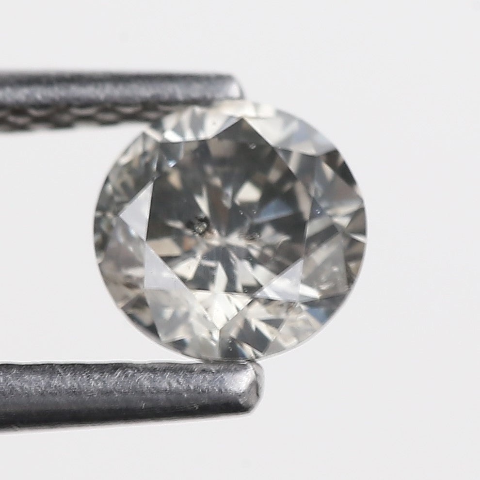 0.50 Carat Fancy Gray Round Brilliant Diamond 4.90 MM