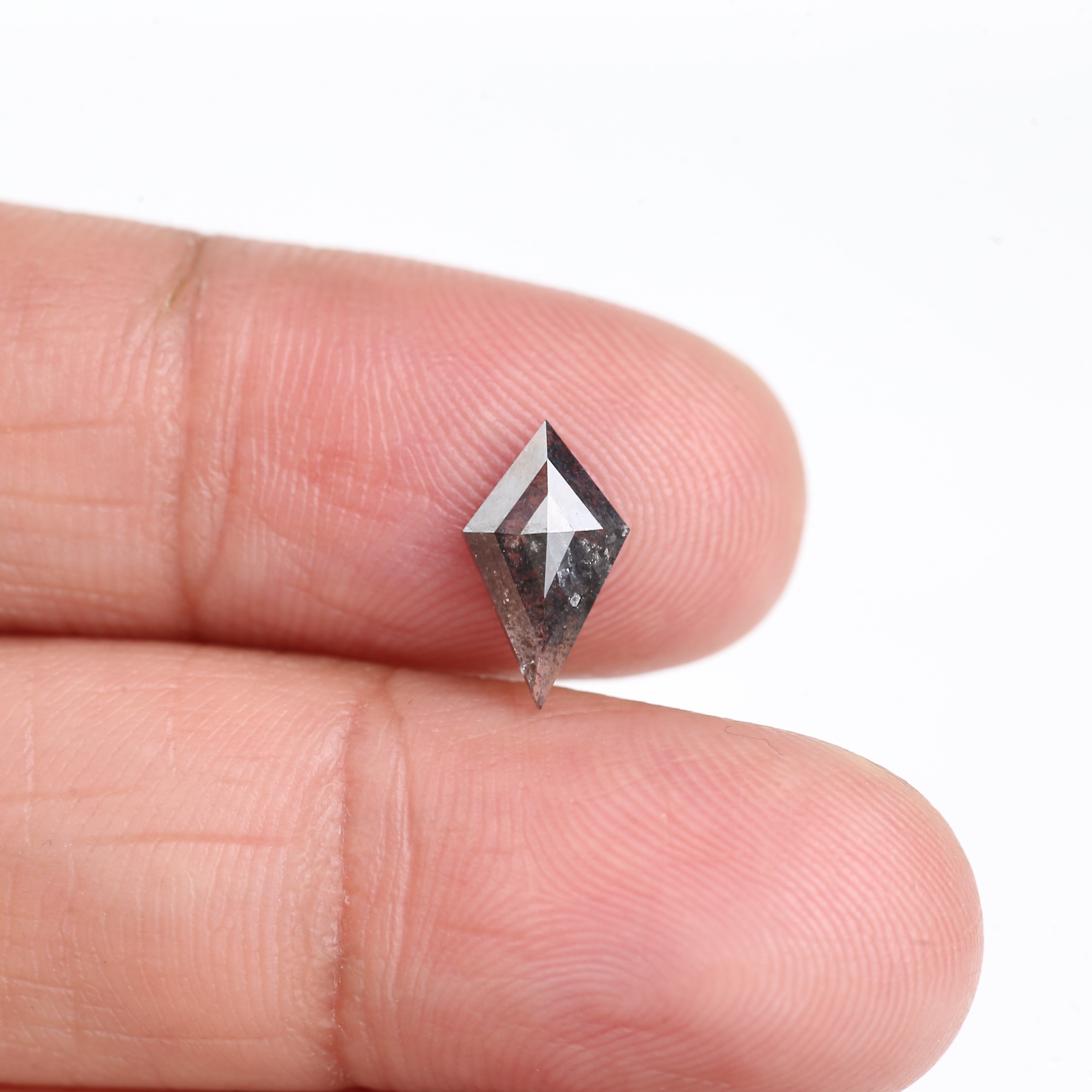 0.97 Carat Natural Gray Kite Cut Salt And Pepper Diamond 10.56 MM