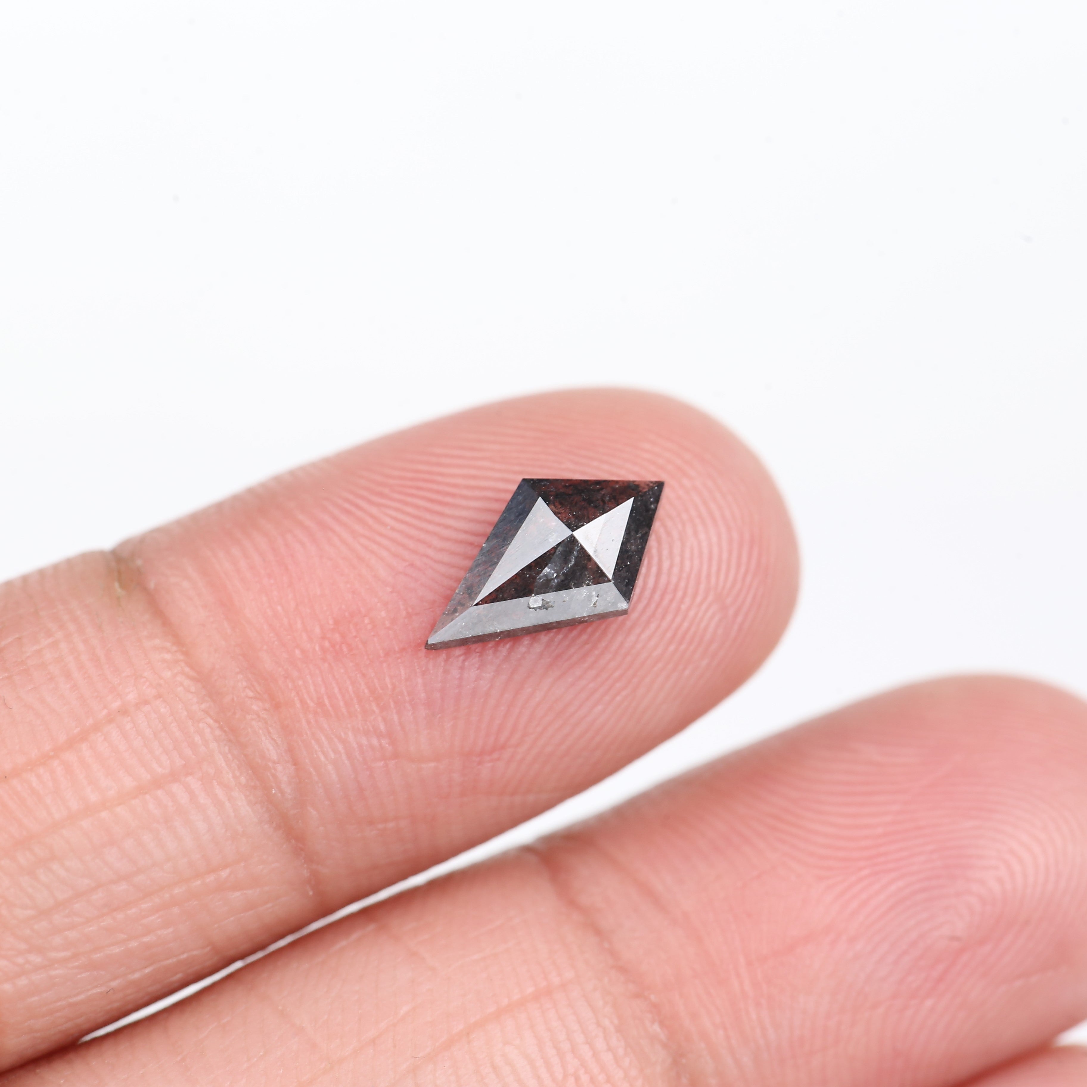 0.97 Carat Natural Gray Kite Cut Salt And Pepper Diamond 10.56 MM