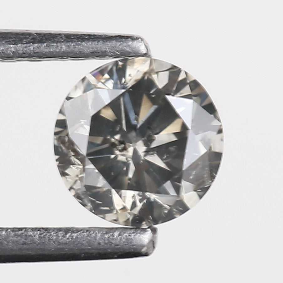 0.50 Carat Fancy Gray Round Brilliant Diamond 4.90 MM