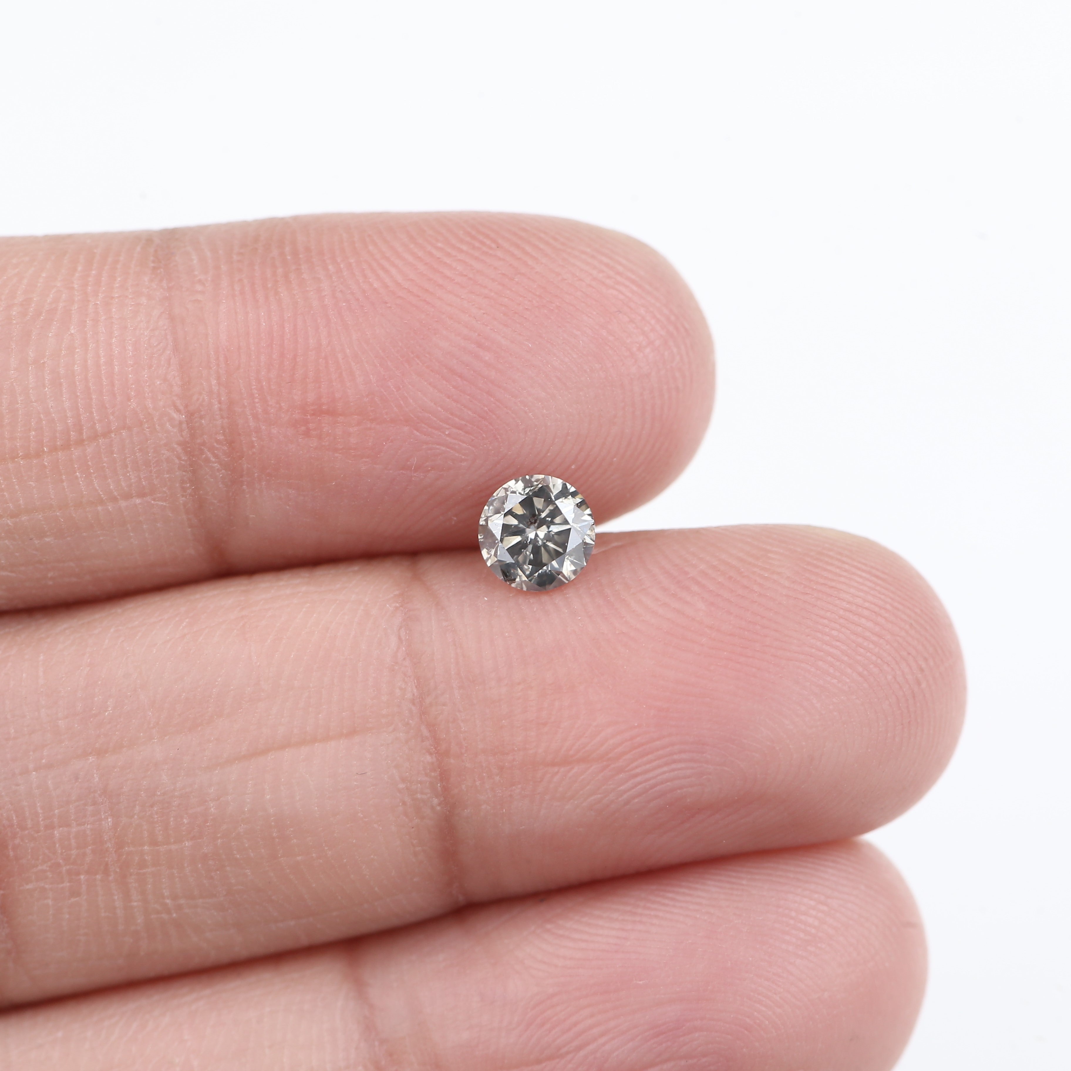 0.50 Carat Fancy Gray Round Brilliant Diamond 4.90 MM