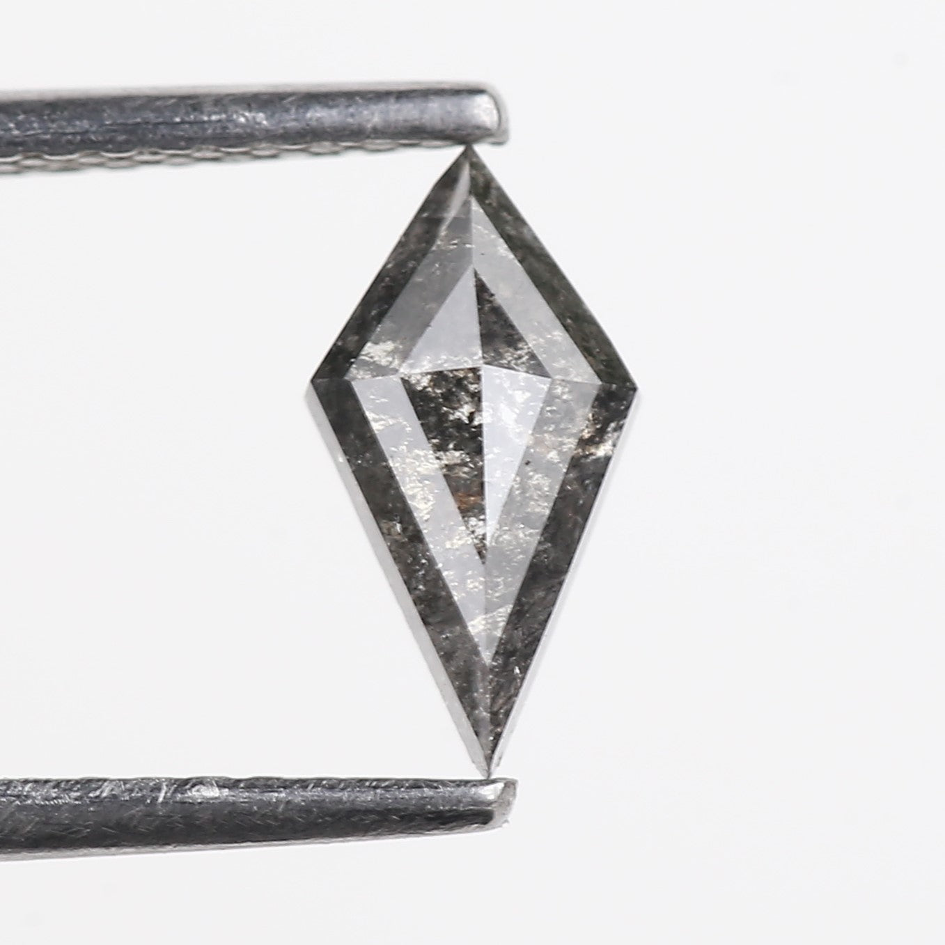 0.61 Carat Natural Black Speckled Kite Salt and Pepper Diamond 8.88 MM