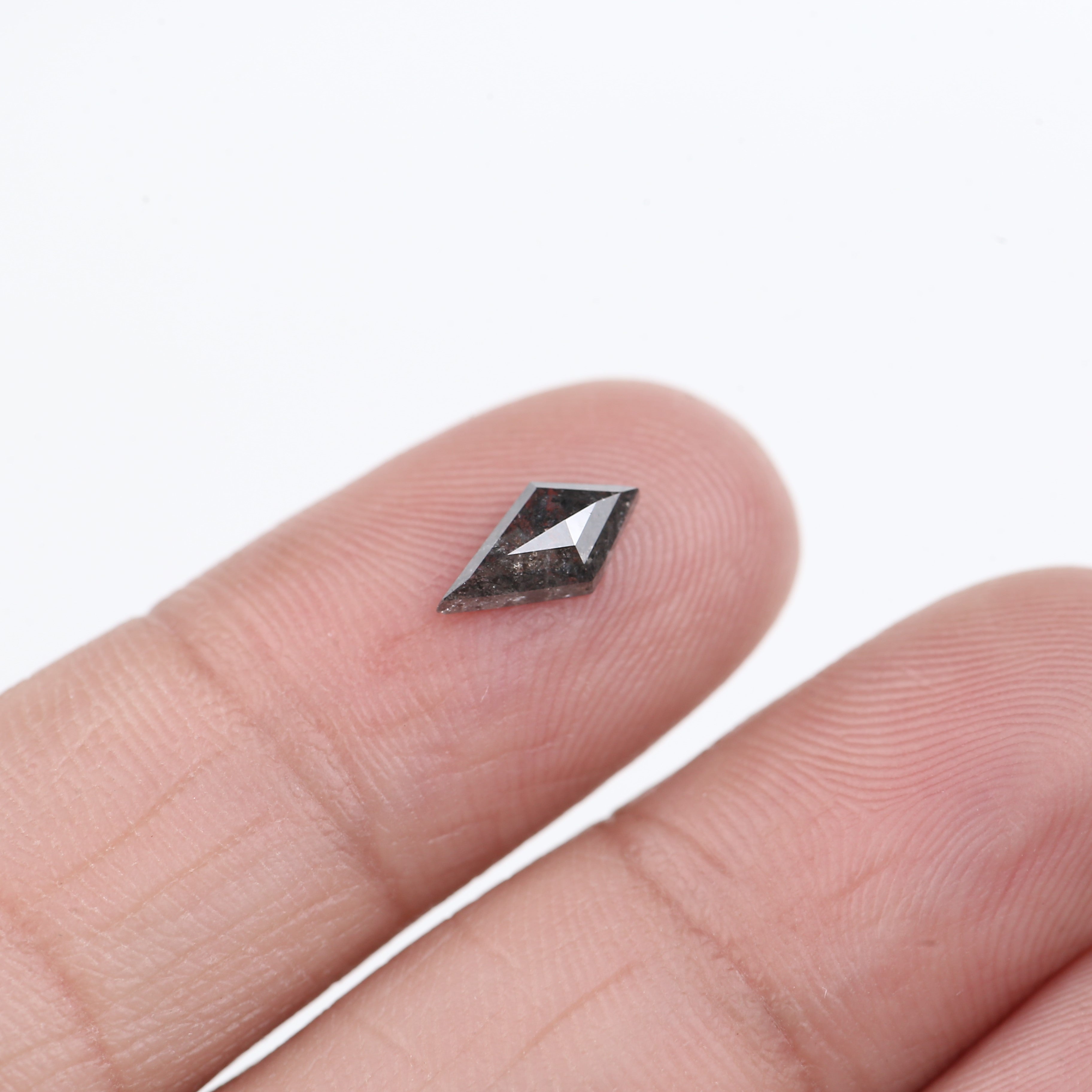 0.61 Carat Natural Black Speckled Kite Salt and Pepper Diamond 8.88 MM