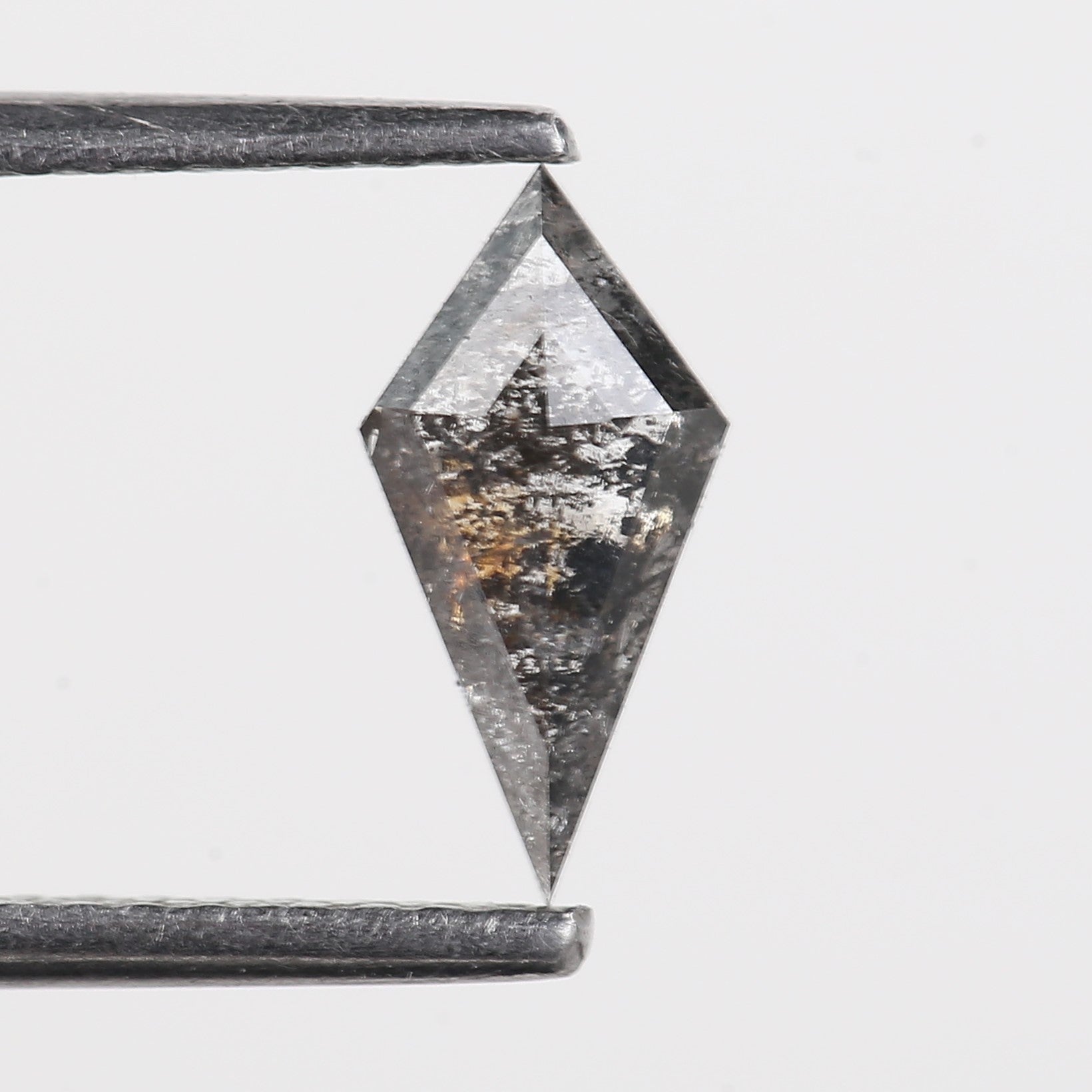 0.49 Ct Natural Salt And Pepper Diamond For Kite Engagement Ring 9 MM