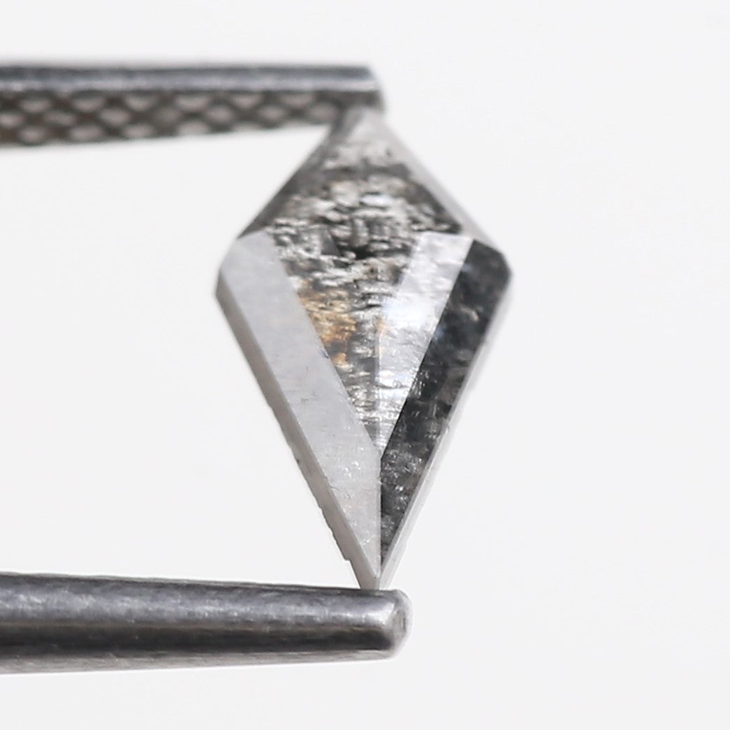 0.49 Ct Natural Salt And Pepper Diamond For Kite Engagement Ring 9 MM