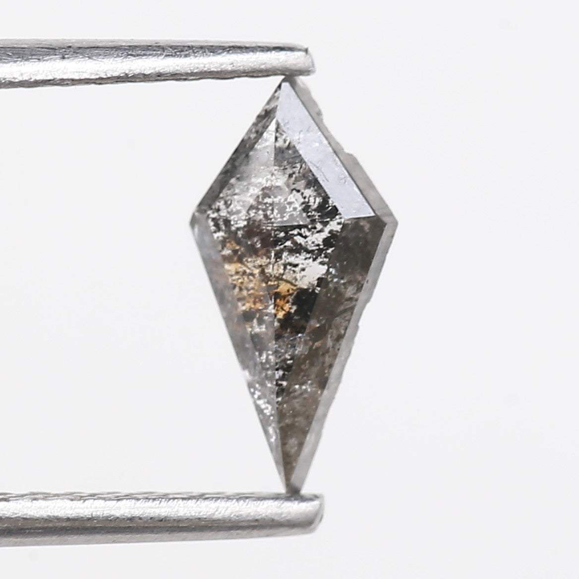 0.49 Ct Natural Salt And Pepper Diamond For Kite Engagement Ring 9 MM