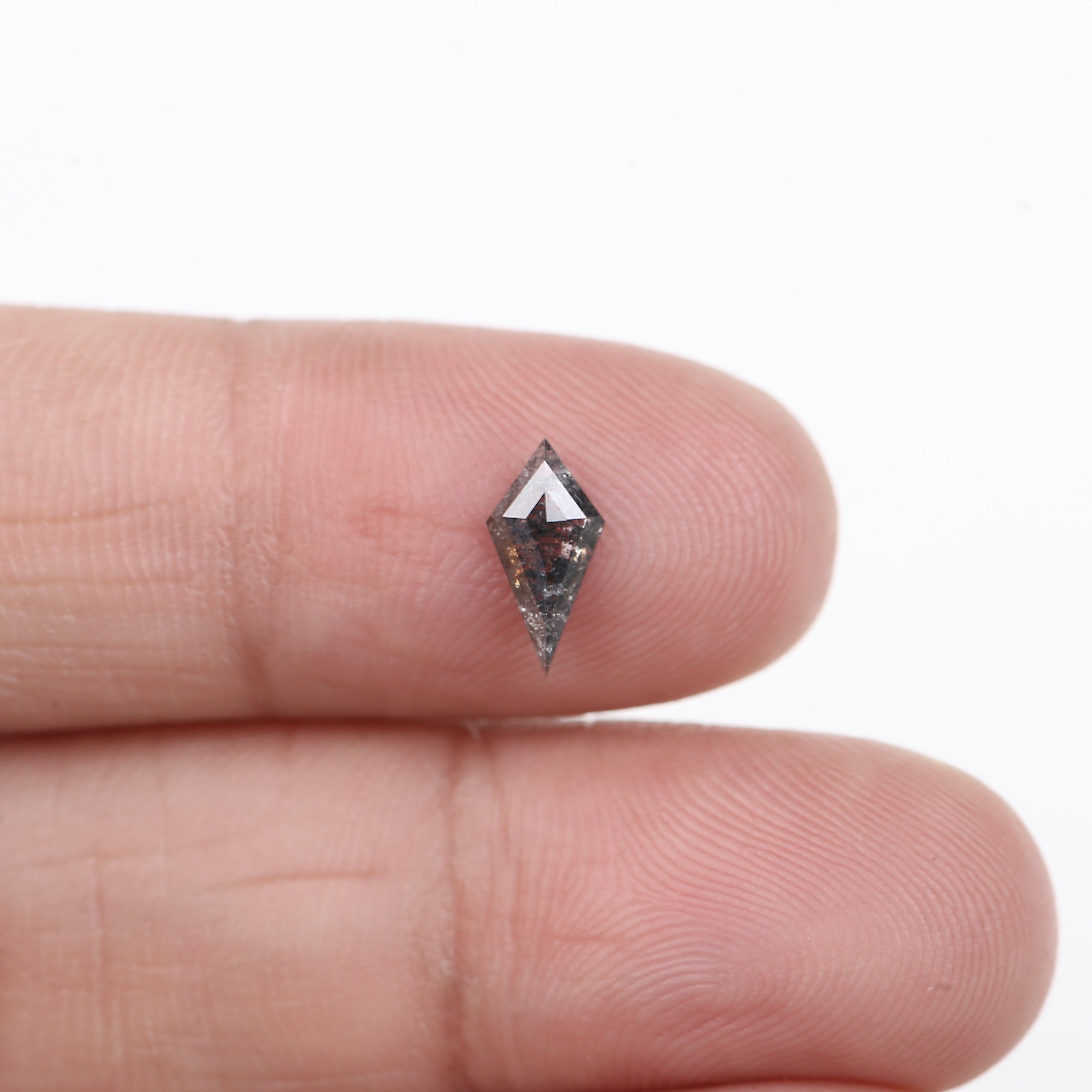 0.49 Ct Natural Salt And Pepper Diamond For Kite Engagement Ring 9 MM