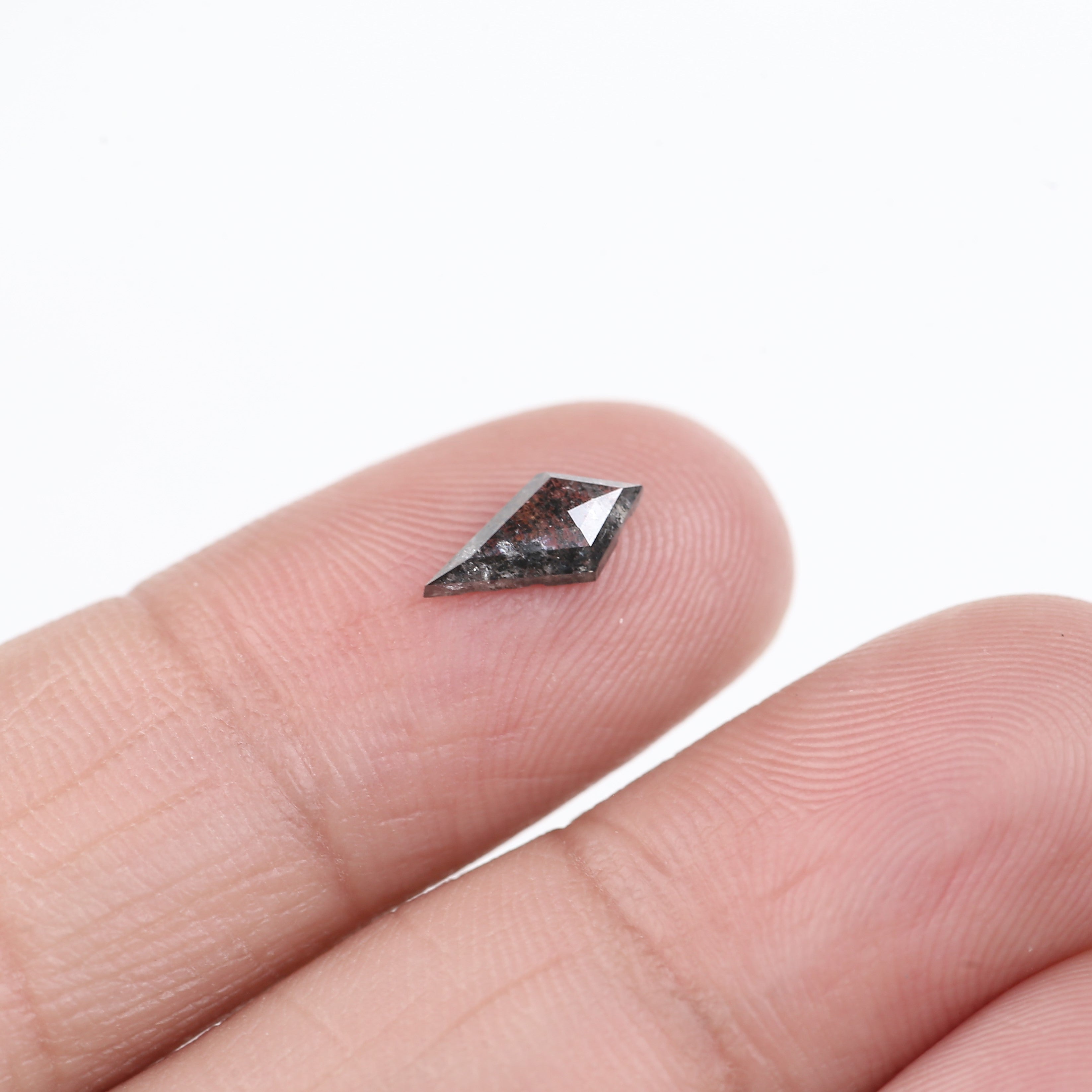 0.49 Ct Natural Salt And Pepper Diamond For Kite Engagement Ring 9 MM