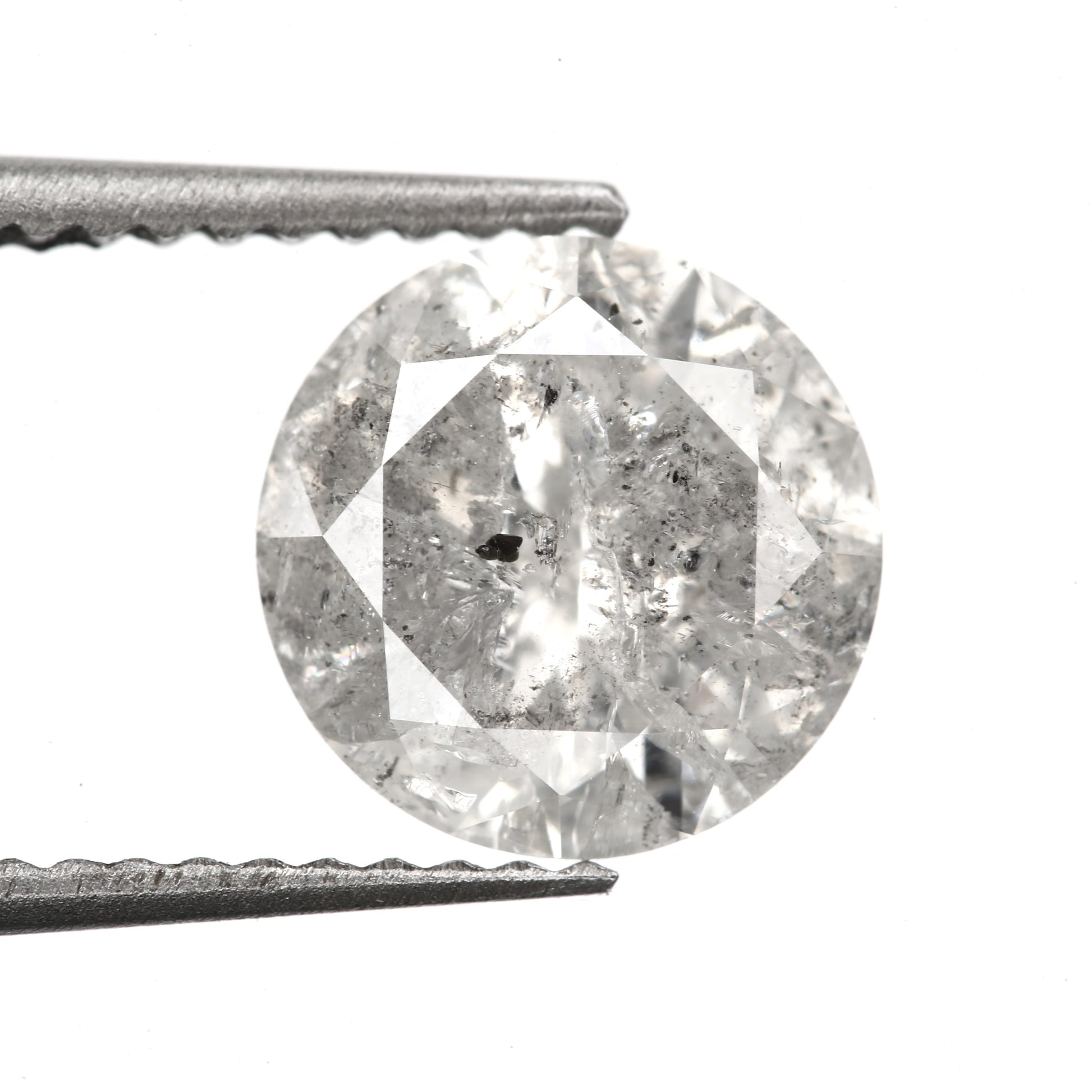 2ct Round Salt and Pepper Natural Diamond 