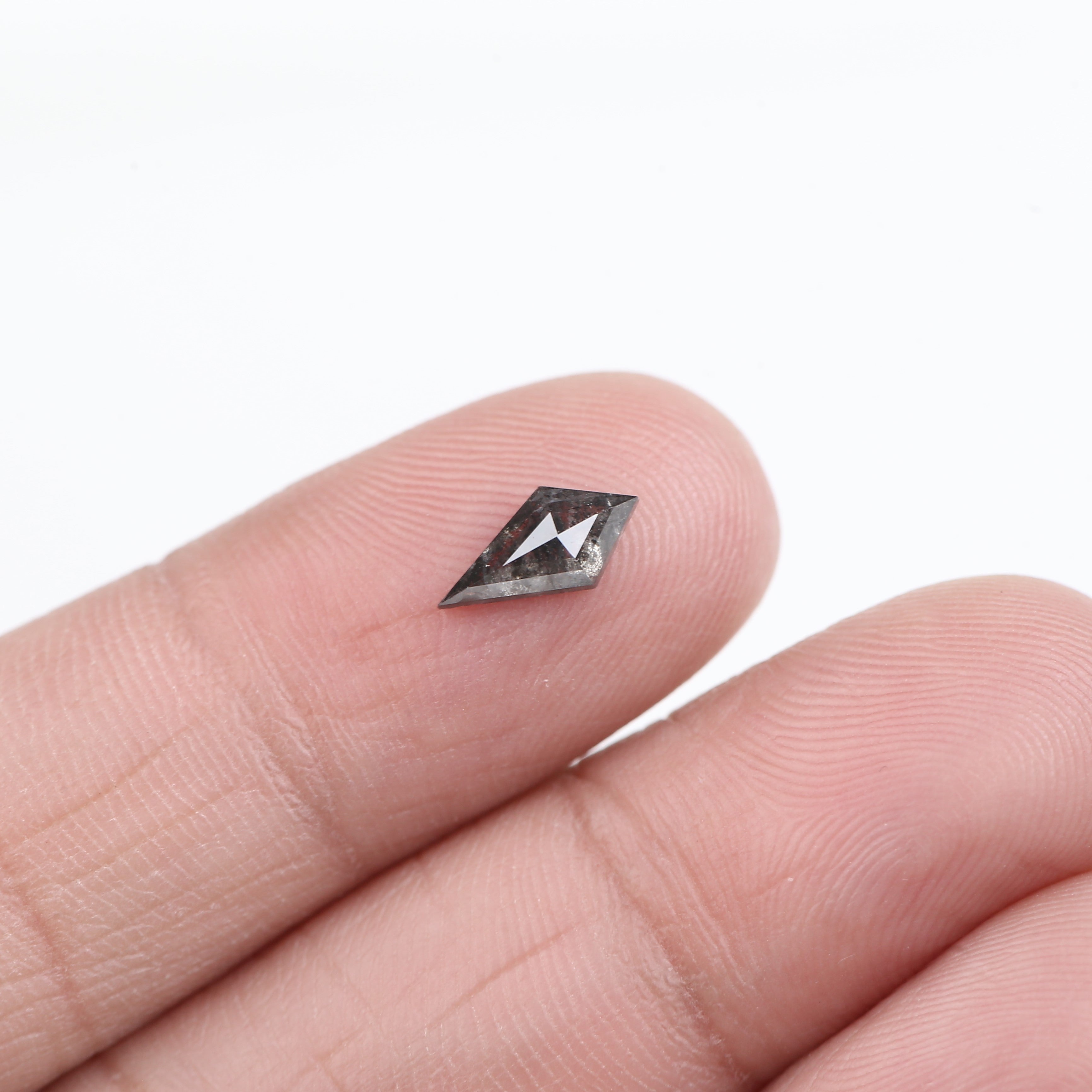 0.51 Carat Natural Grey Kite Cut Salt And Pepper Diamond 9.04 MM