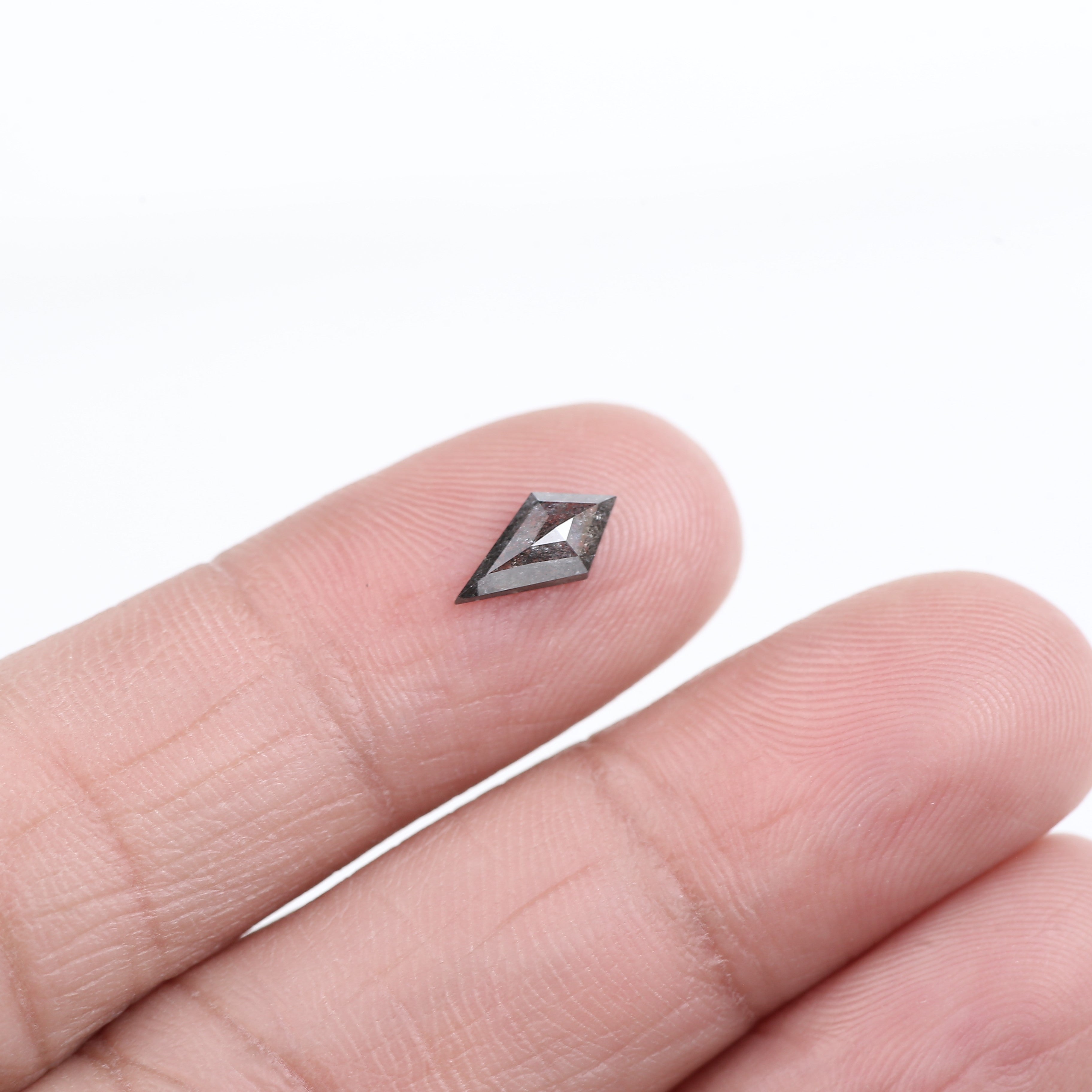 0.55 Carat Natural Grey Kite Shape Salt And Pepper Diamond 9 MM
