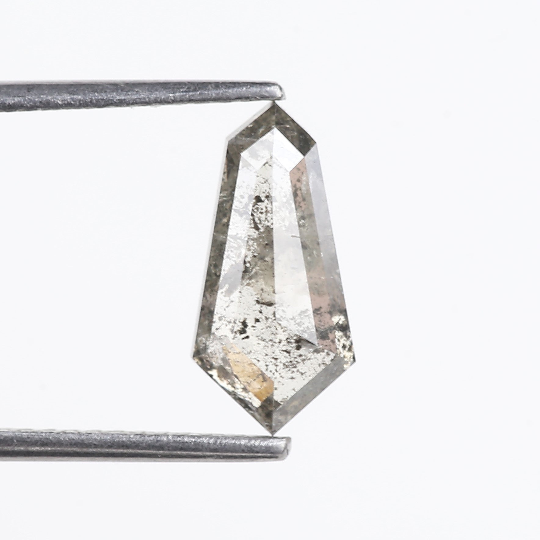 1.89 Carat Natural Gray Kite Cut Salt and Pepper Diamond 11.97 MM