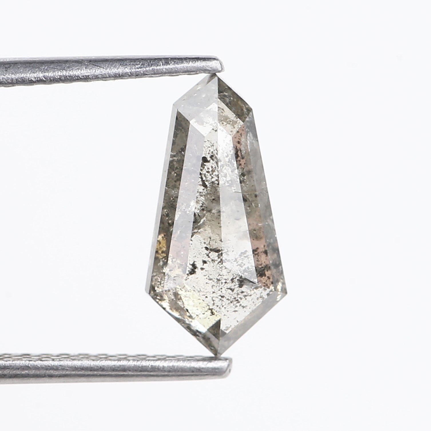1.89 Carat Natural Gray Kite Cut Salt and Pepper Diamond 11.97 MM