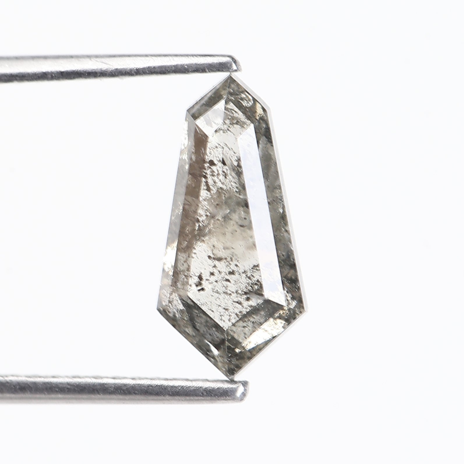 1.89 Carat Natural Gray Kite Cut Salt and Pepper Diamond 11.97 MM