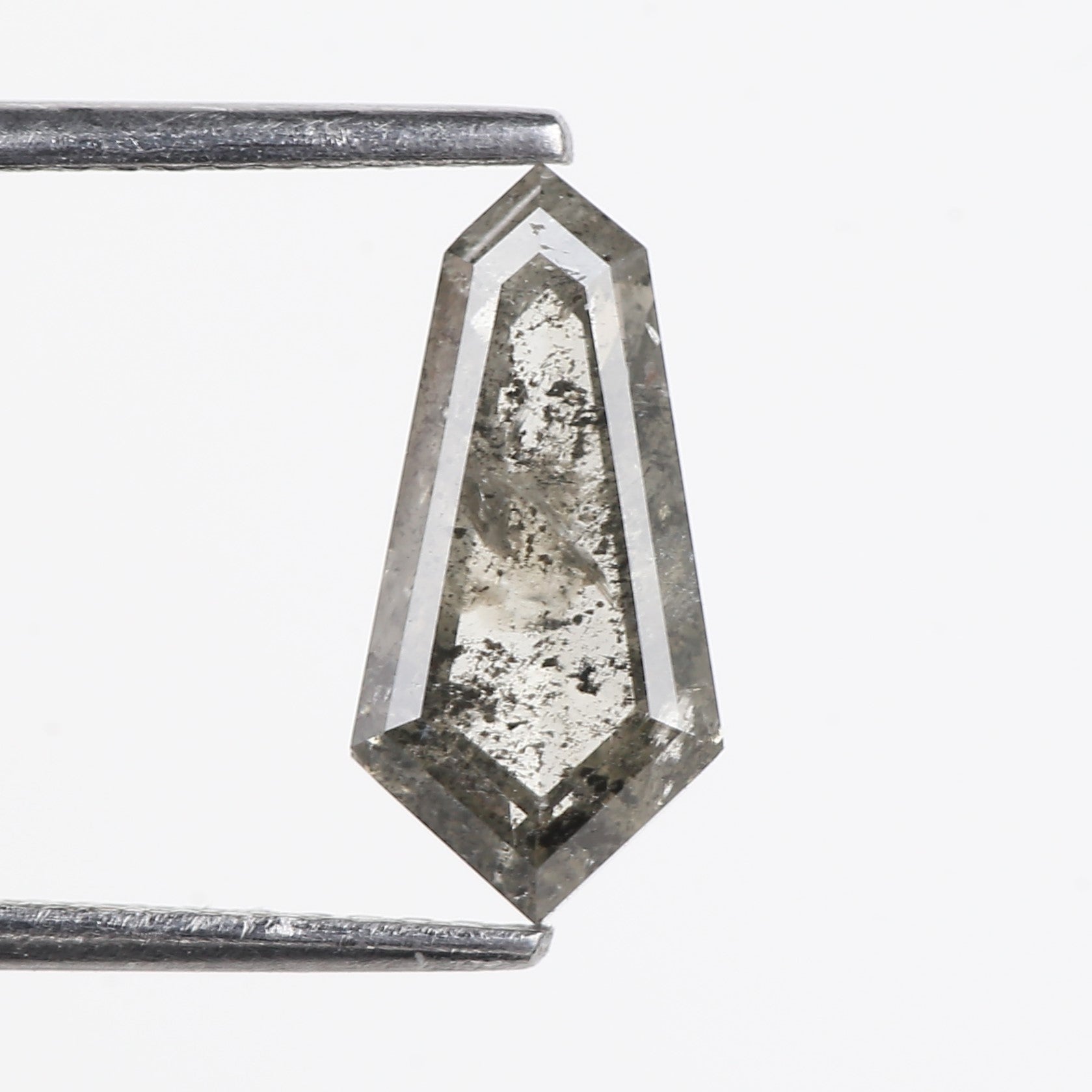 1.89 Carat Natural Gray Kite Cut Salt and Pepper Diamond 11.97 MM