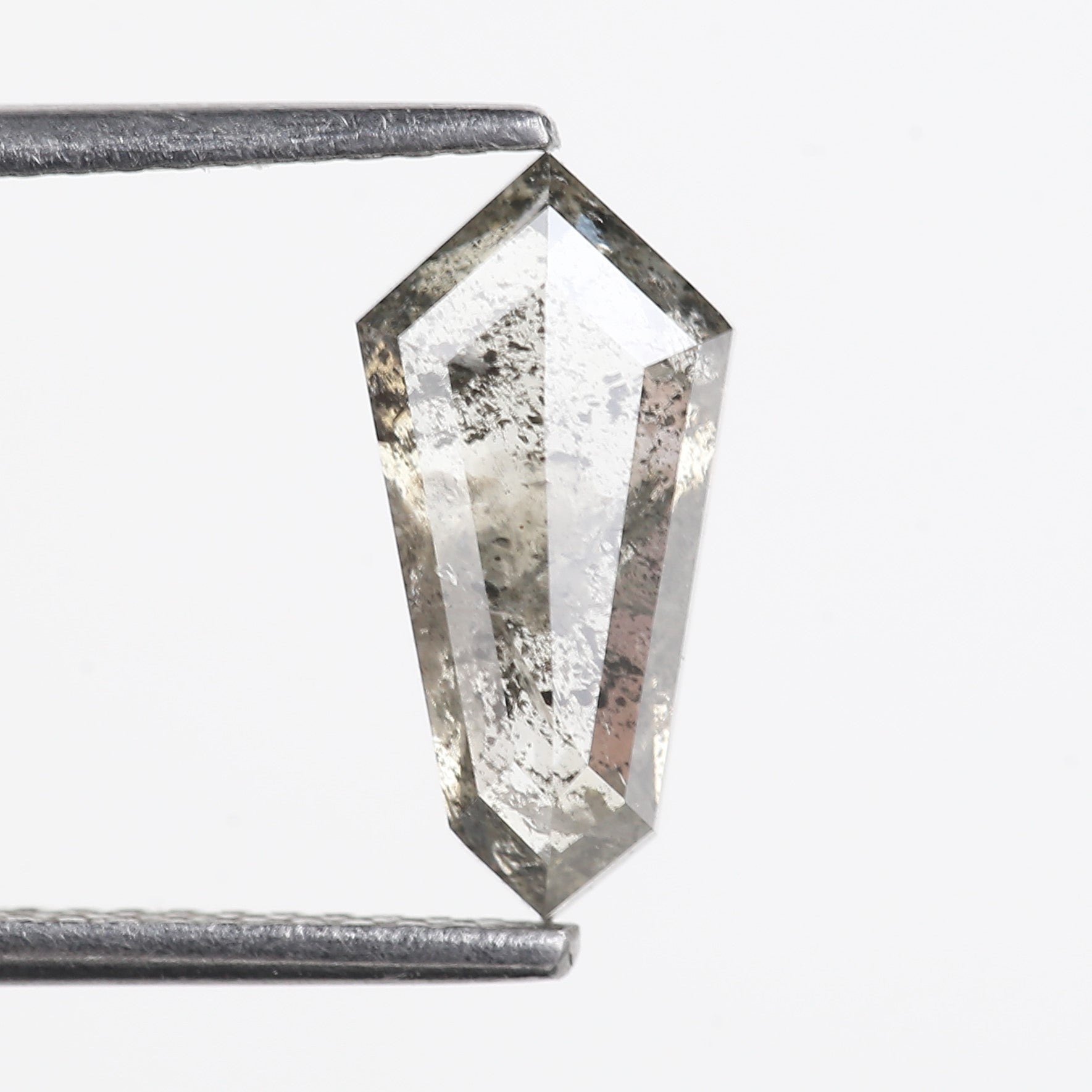 1.89 Carat Natural Gray Kite Cut Salt and Pepper Diamond 11.97 MM