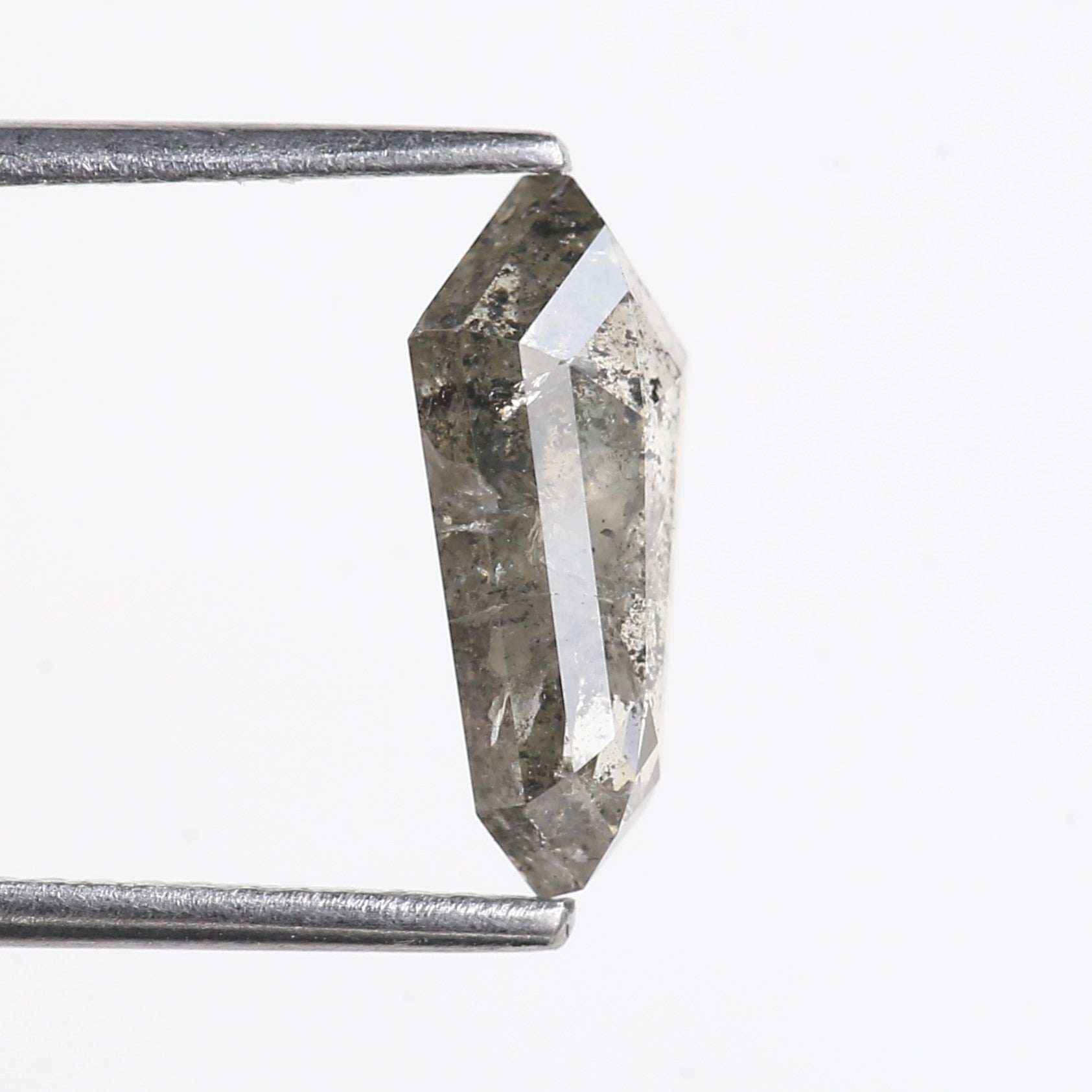 1.89 Carat Natural Gray Kite Cut Salt and Pepper Diamond 11.97 MM