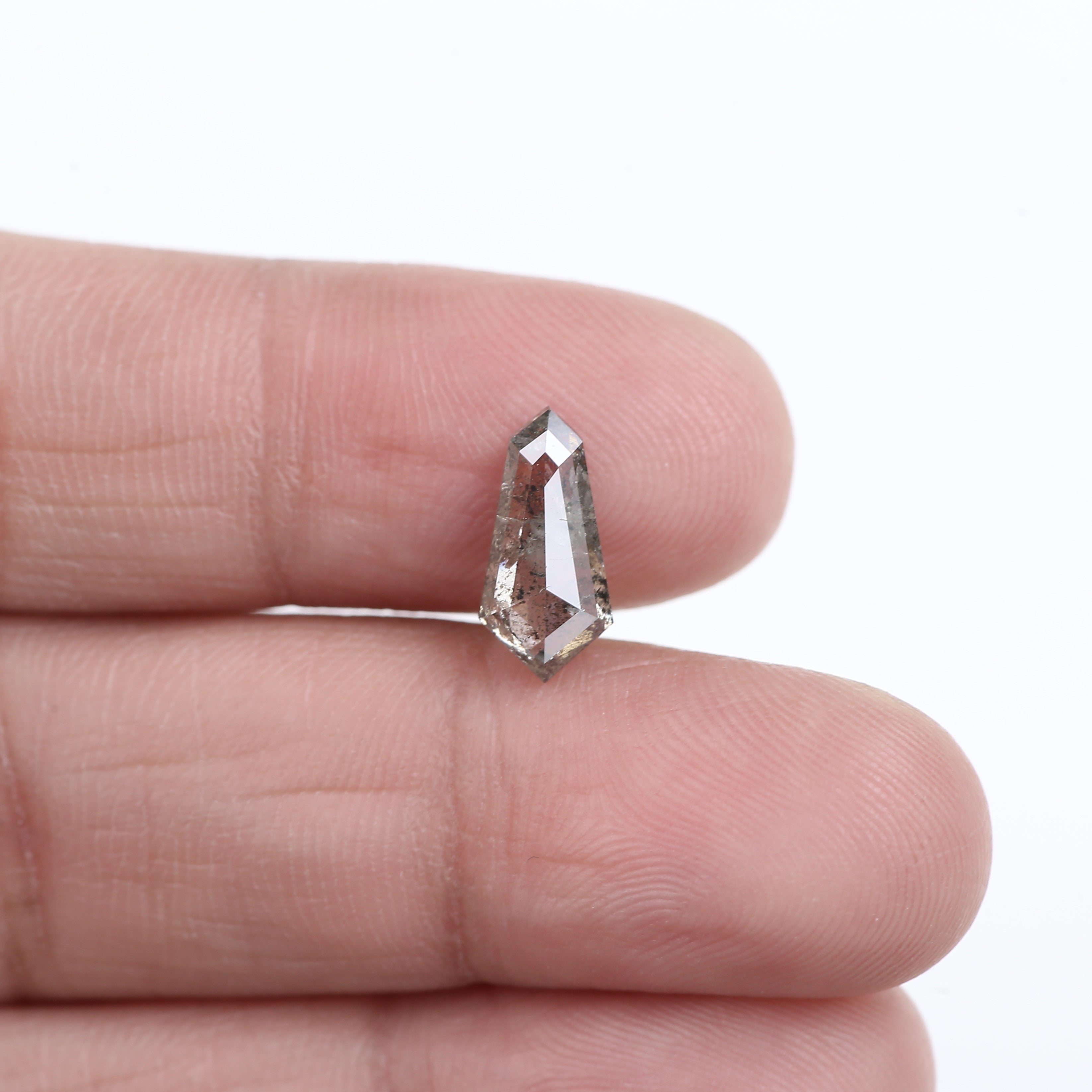 1.89 Carat Natural Gray Kite Cut Salt and Pepper Diamond 11.97 MM