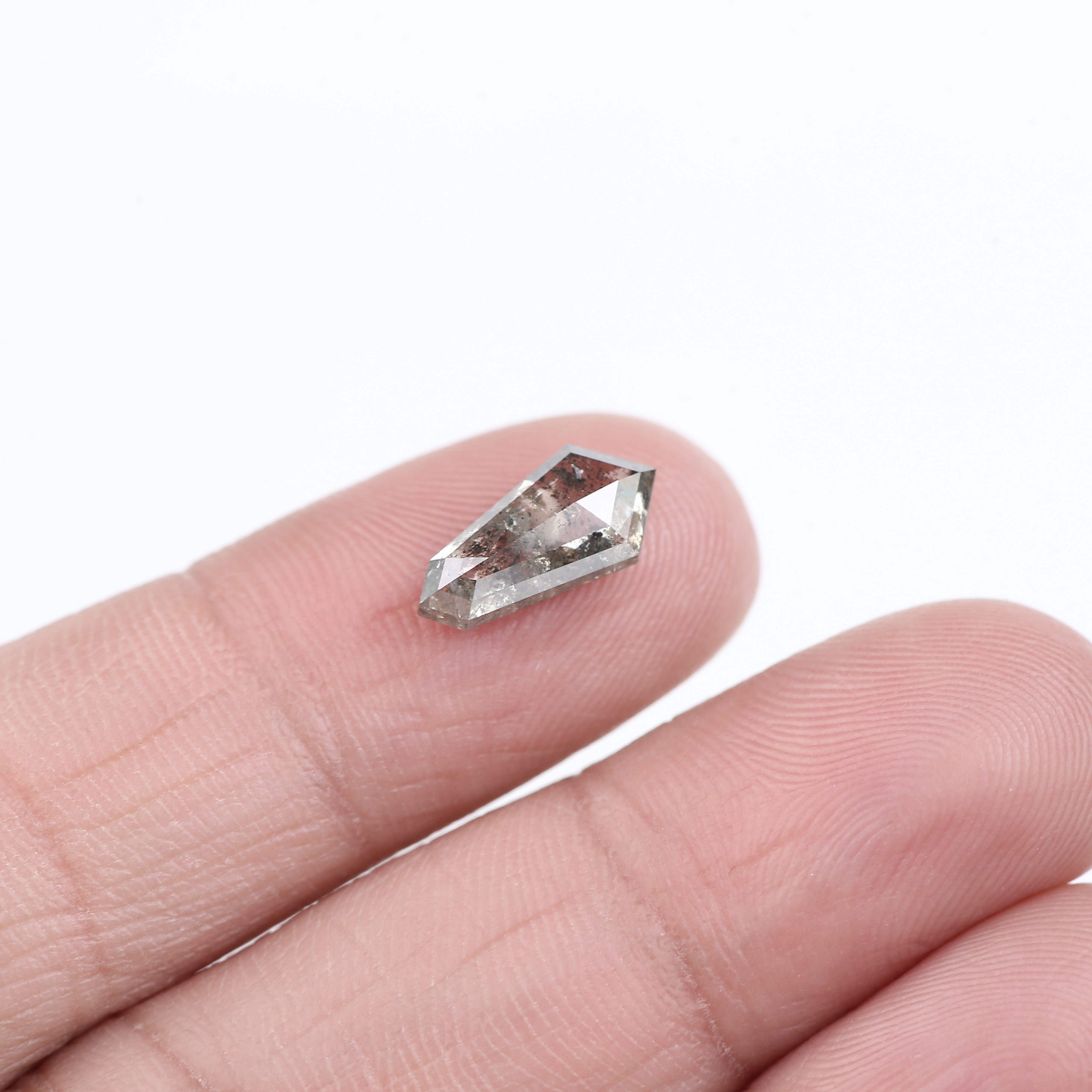 1.89 Carat Natural Gray Kite Cut Salt and Pepper Diamond 11.97 MM